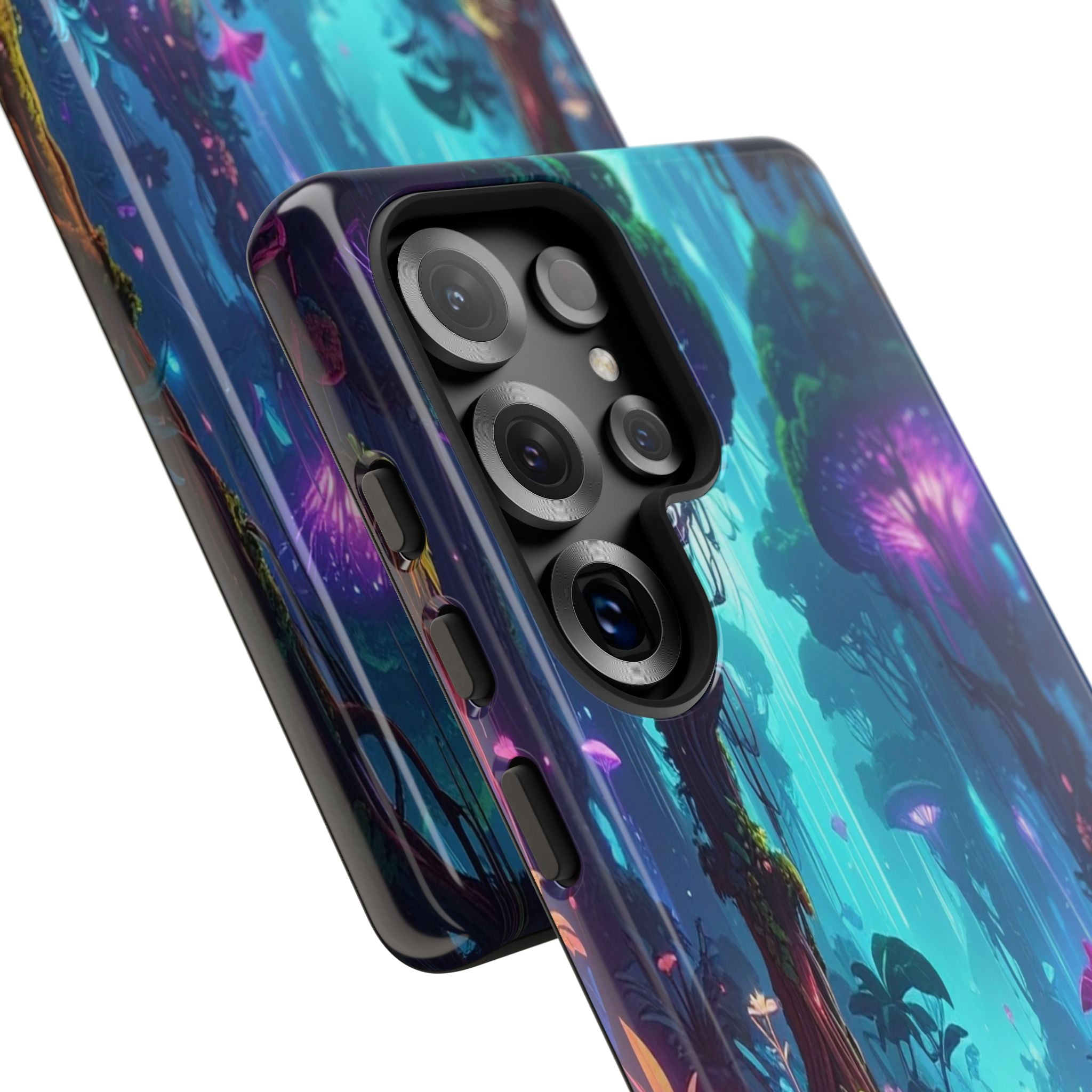 Bioluminescent Dreamscape: Ethereal Forest Fantasy, Digital Luminescence Illustration - L’Art Suprême Phone Case