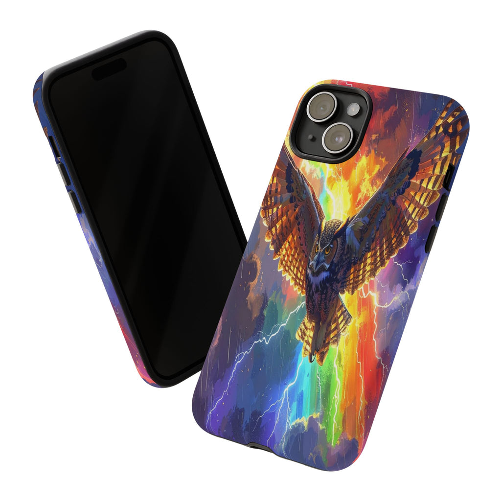 Thunderwing: Ethereal Owl in Electric Storm, Digital Fantasy Artwork - L’Art Suprême Phone Case