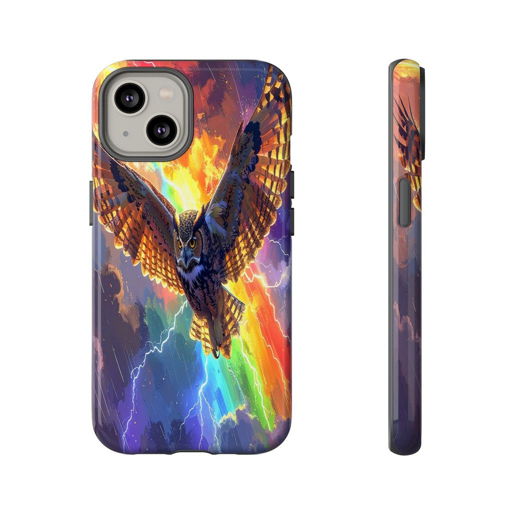 Thunderwing: Ethereal Owl in Electric Storm, Digital Fantasy Artwork - L’Art Suprême Phone Case