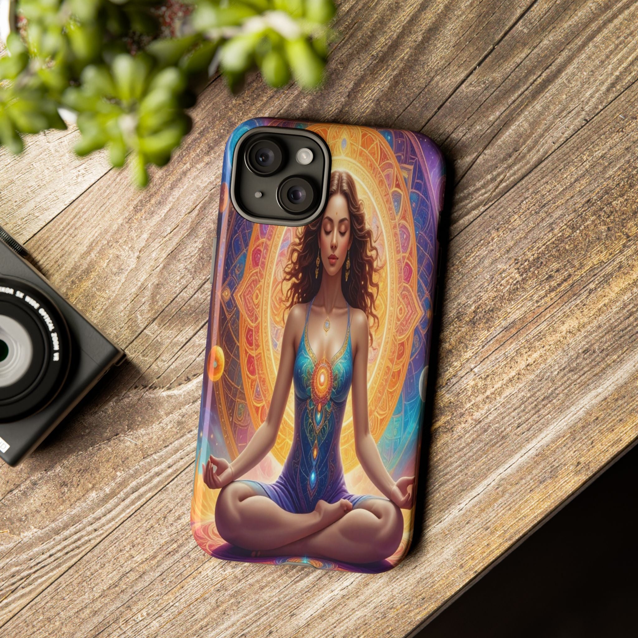 Cosmic Awakening: Spiritual Meditation Mandala, Celestial Energy Visualization - L’Art Suprême Phone Case
