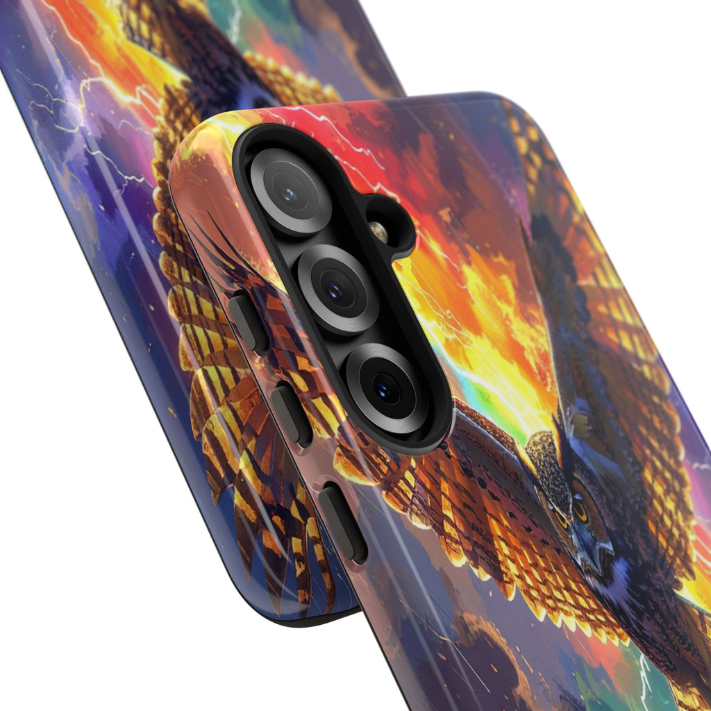 Thunderwing: Ethereal Owl in Electric Storm, Digital Fantasy Artwork - L’Art Suprême Phone Case