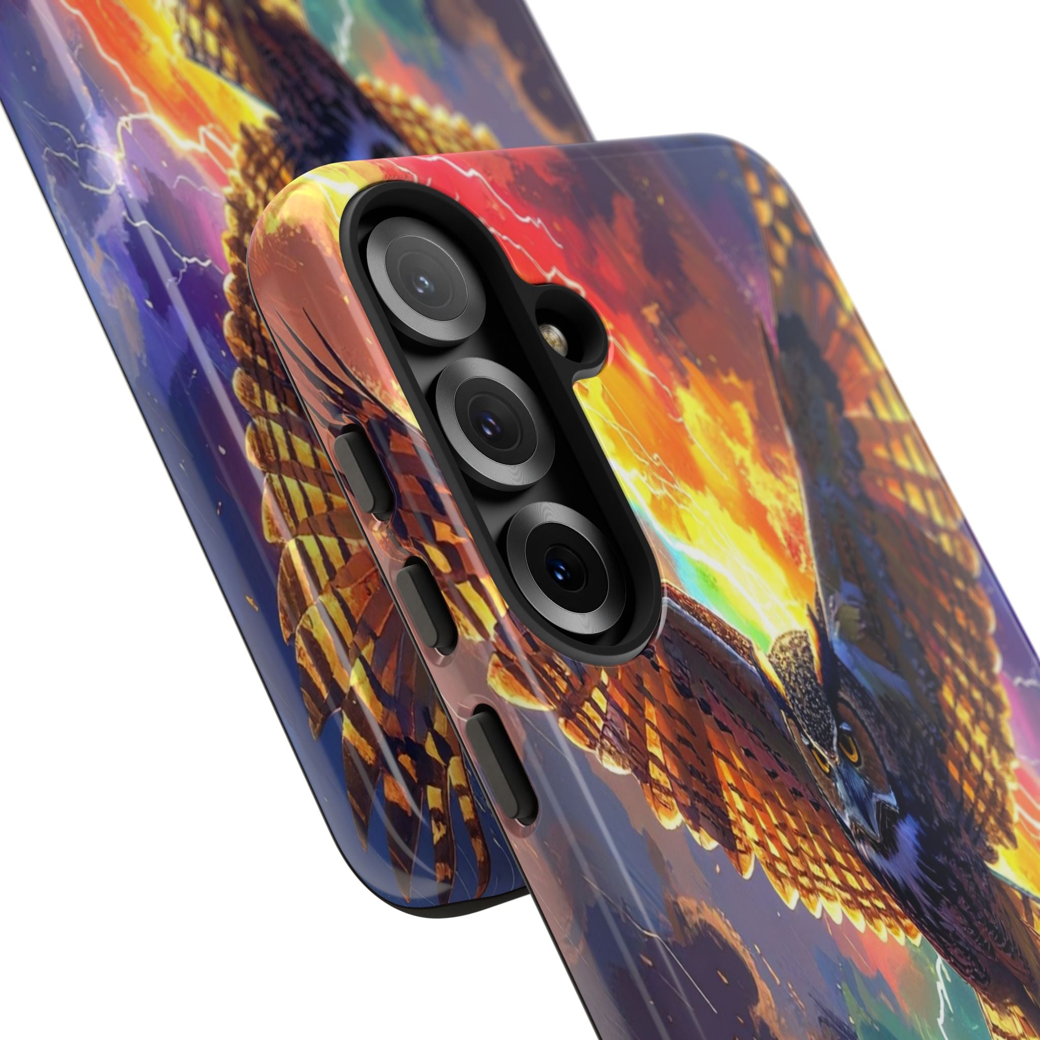 Thunderwing: Ethereal Owl in Electric Storm, Digital Fantasy Artwork - L’Art Suprême Phone Case