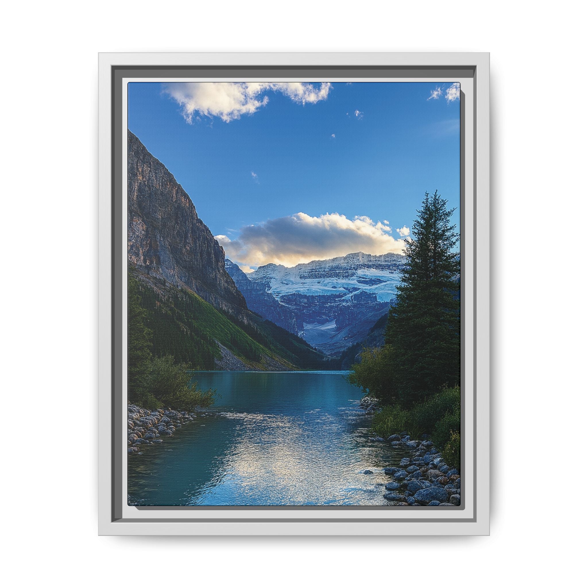 "Glacial Serenity" – Framed Canvas Print