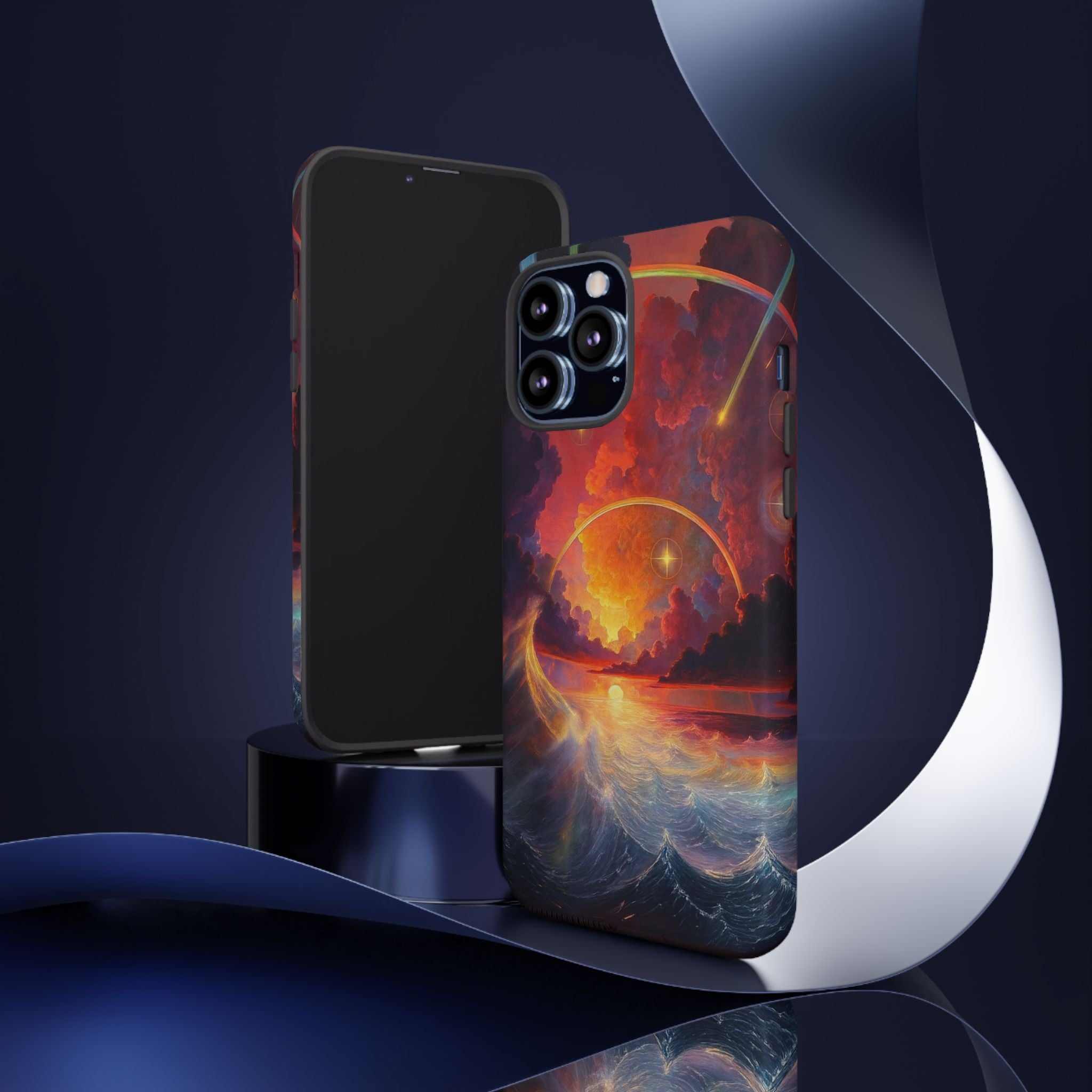 "Celestial Tides" – Printed Tough Phone Case