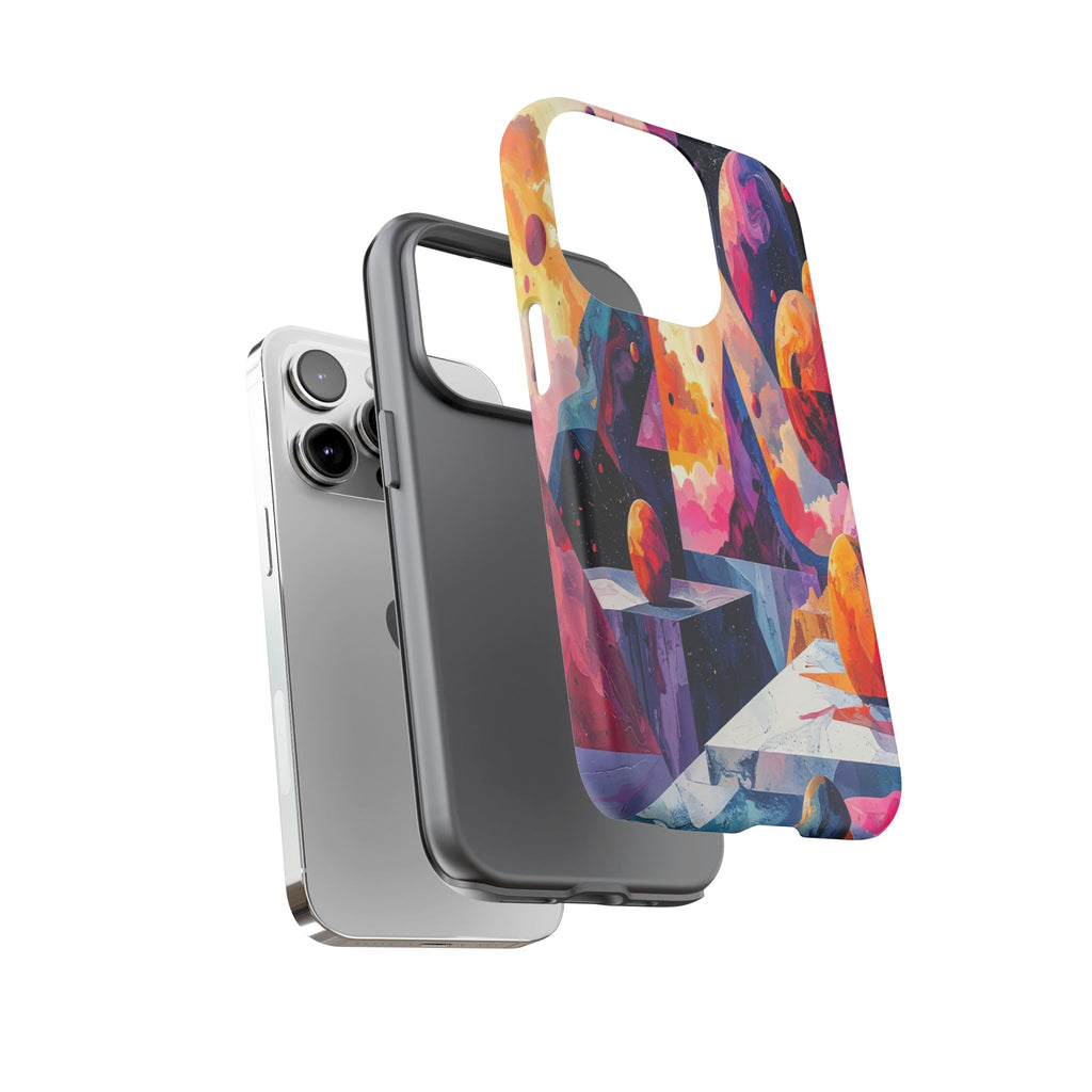 Cosmic Geometrica: Floating Spheres of Abstraction, Digital Dreamscape Dimensions - L’Art Suprême Phone Case