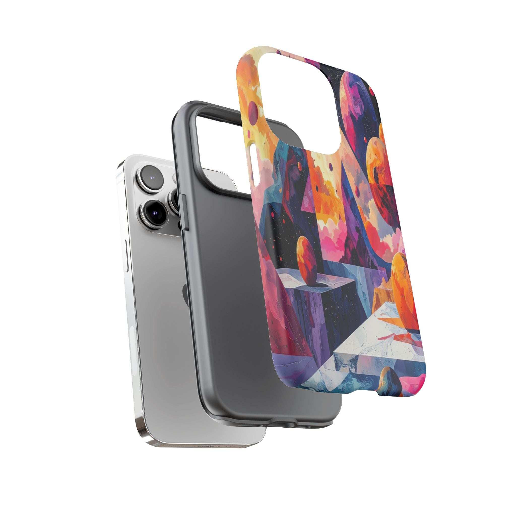 Cosmic Geometrica: Floating Spheres of Abstraction, Digital Dreamscape Dimensions - L’Art Suprême Phone Case