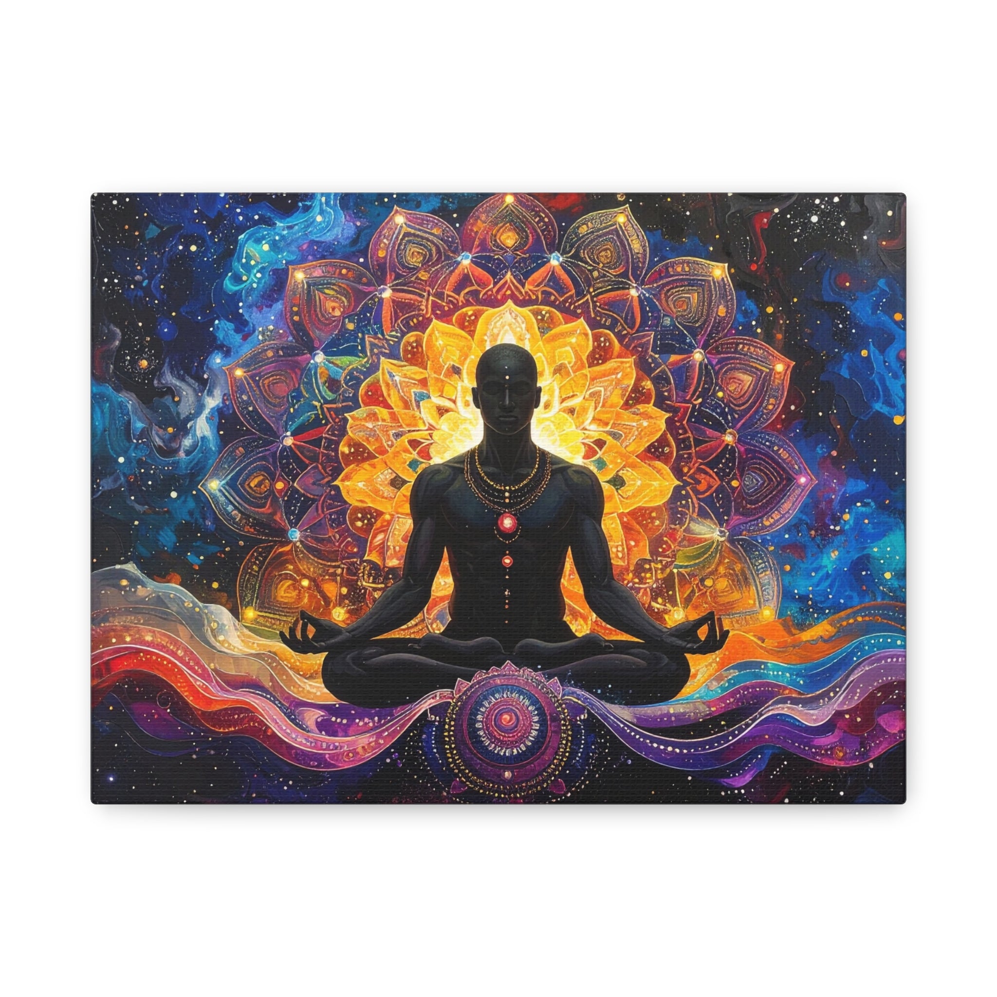 Cosmic Meditation: Spiritual Awakening through Mandala Art, Transcendent Chakra Visualization - L’Art Suprême Canvas