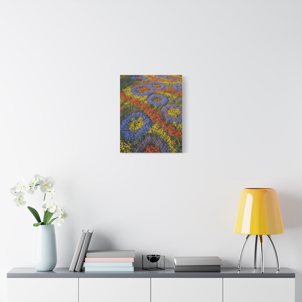 Geometric Garden: Kaleidoscopic Floral Landscape, Vibrant Botanical Patterns - L’Art Suprême Canvas