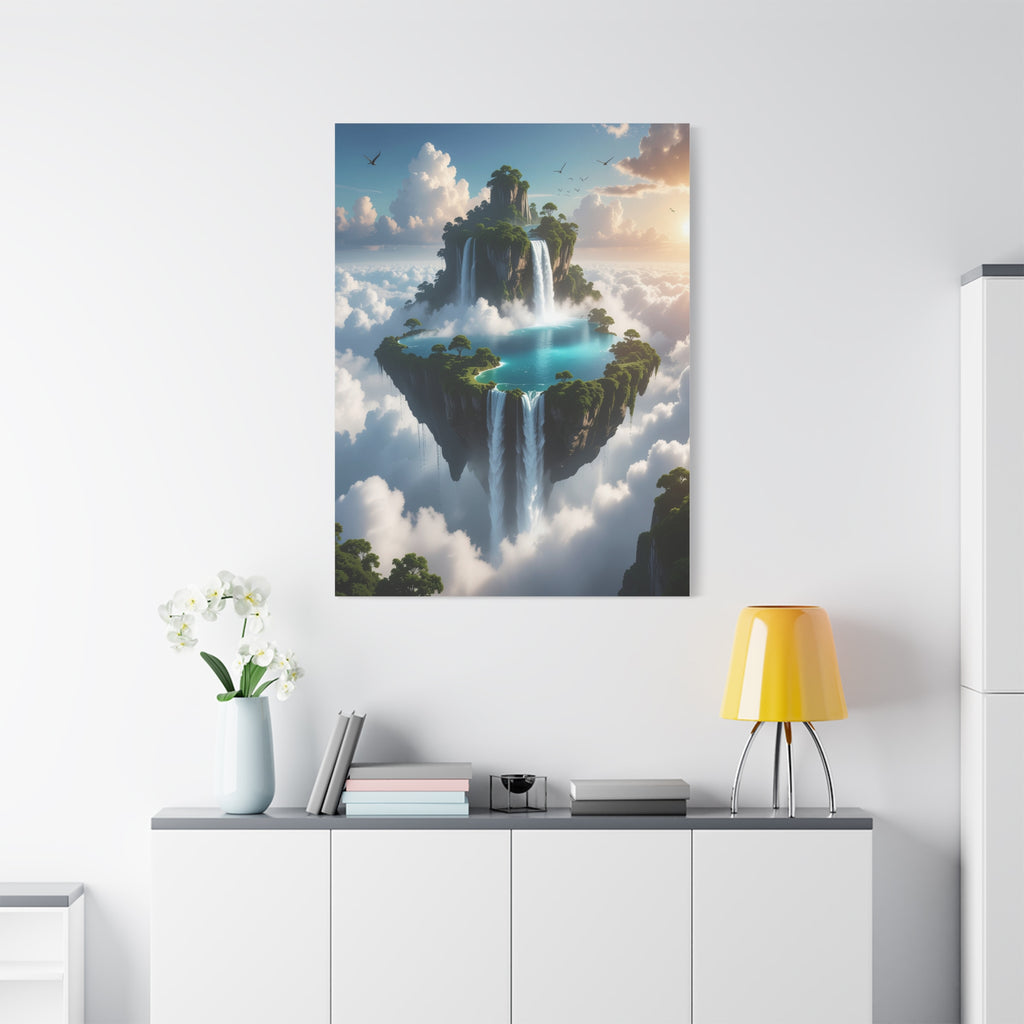Celestial Archipelago: Floating Worlds of Mist and Stone, Digital Fantasy Landscape - L’Art Suprême Canvas