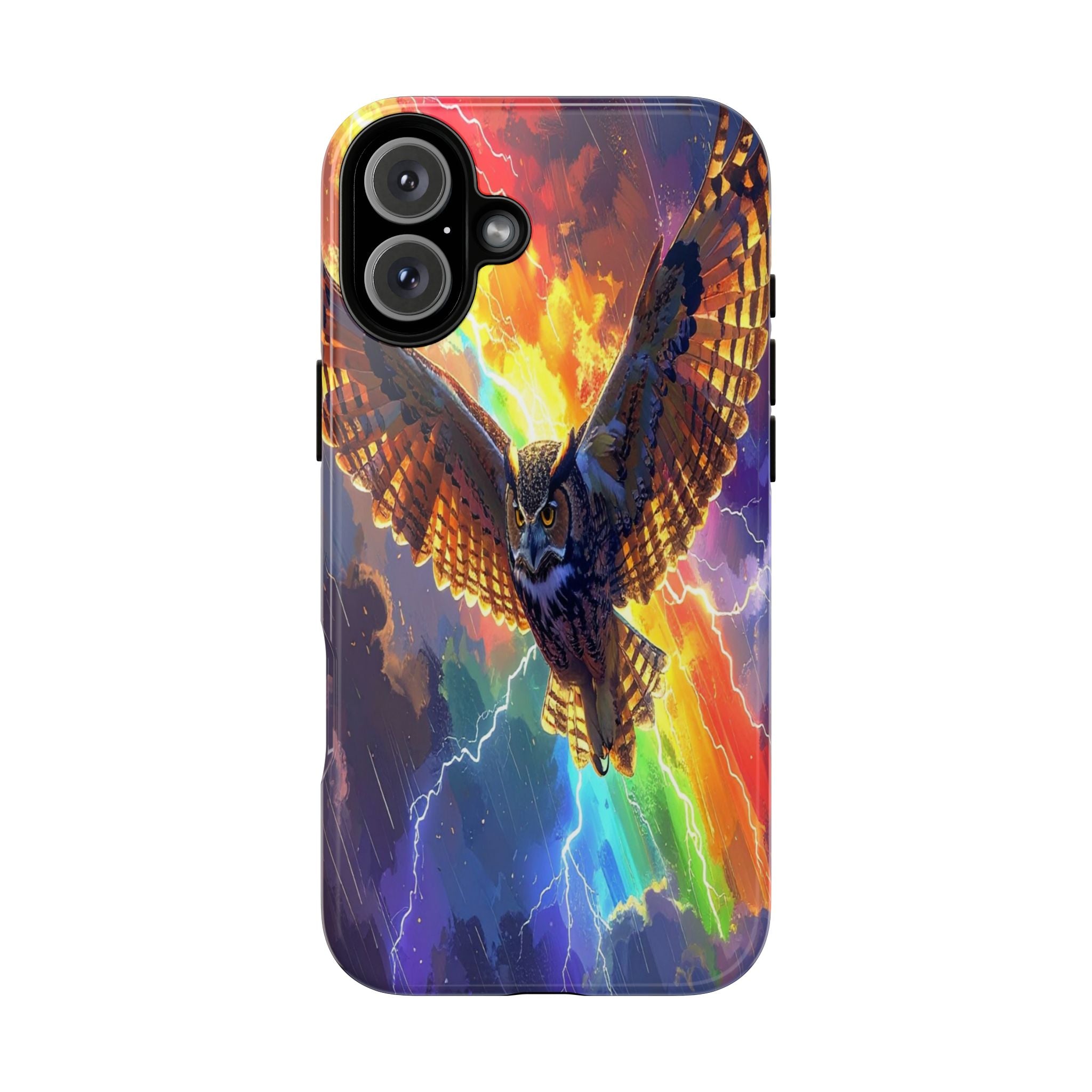 Thunderwing: Ethereal Owl in Electric Storm, Digital Fantasy Artwork - L’Art Suprême Phone Case