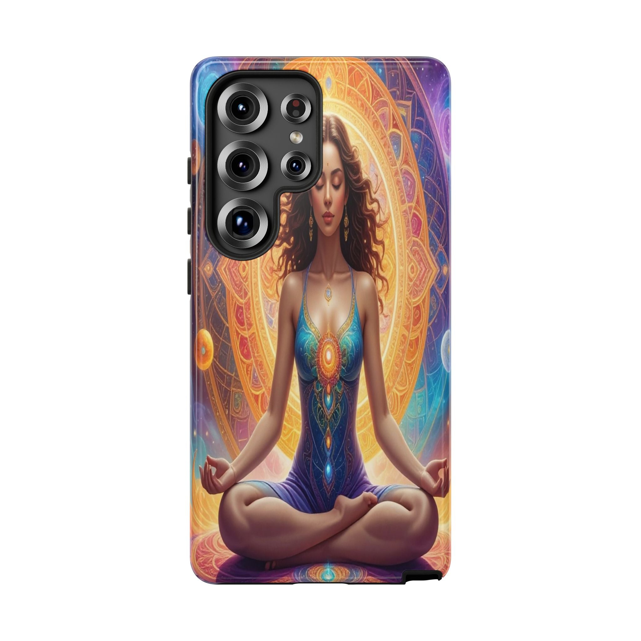 Cosmic Awakening: Spiritual Meditation Mandala, Celestial Energy Visualization - L’Art Suprême Phone Case