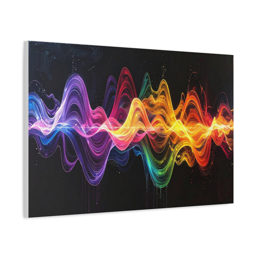 Sonic Spectrum: Digital Sound Wave Visualization, Color Gradient Artwork - L’Art Suprême Canvas
