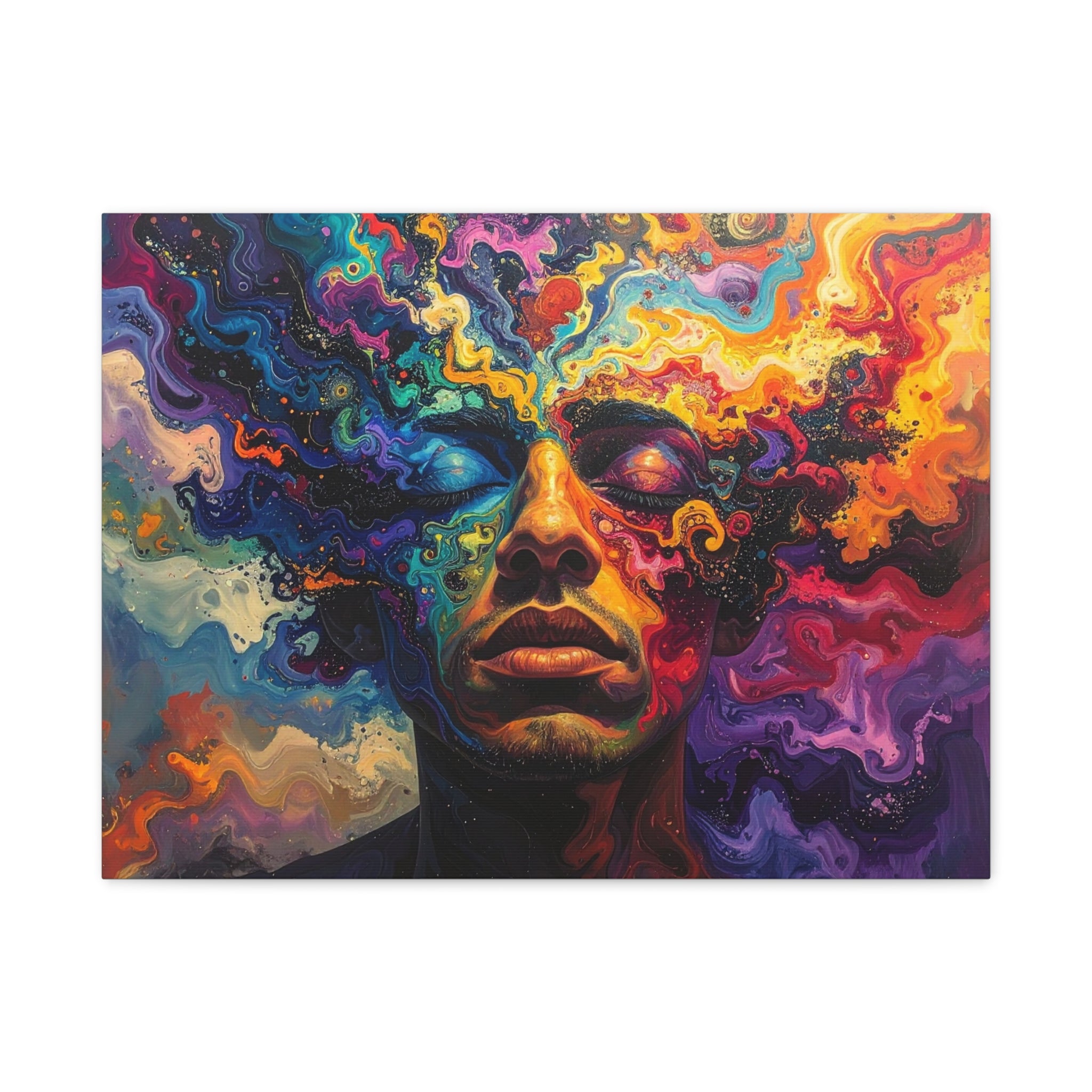 Consciousness Unfolding: Psychedelic Inner Landscape, Fluid Abstract Meditation - L’Art Suprême Canvas