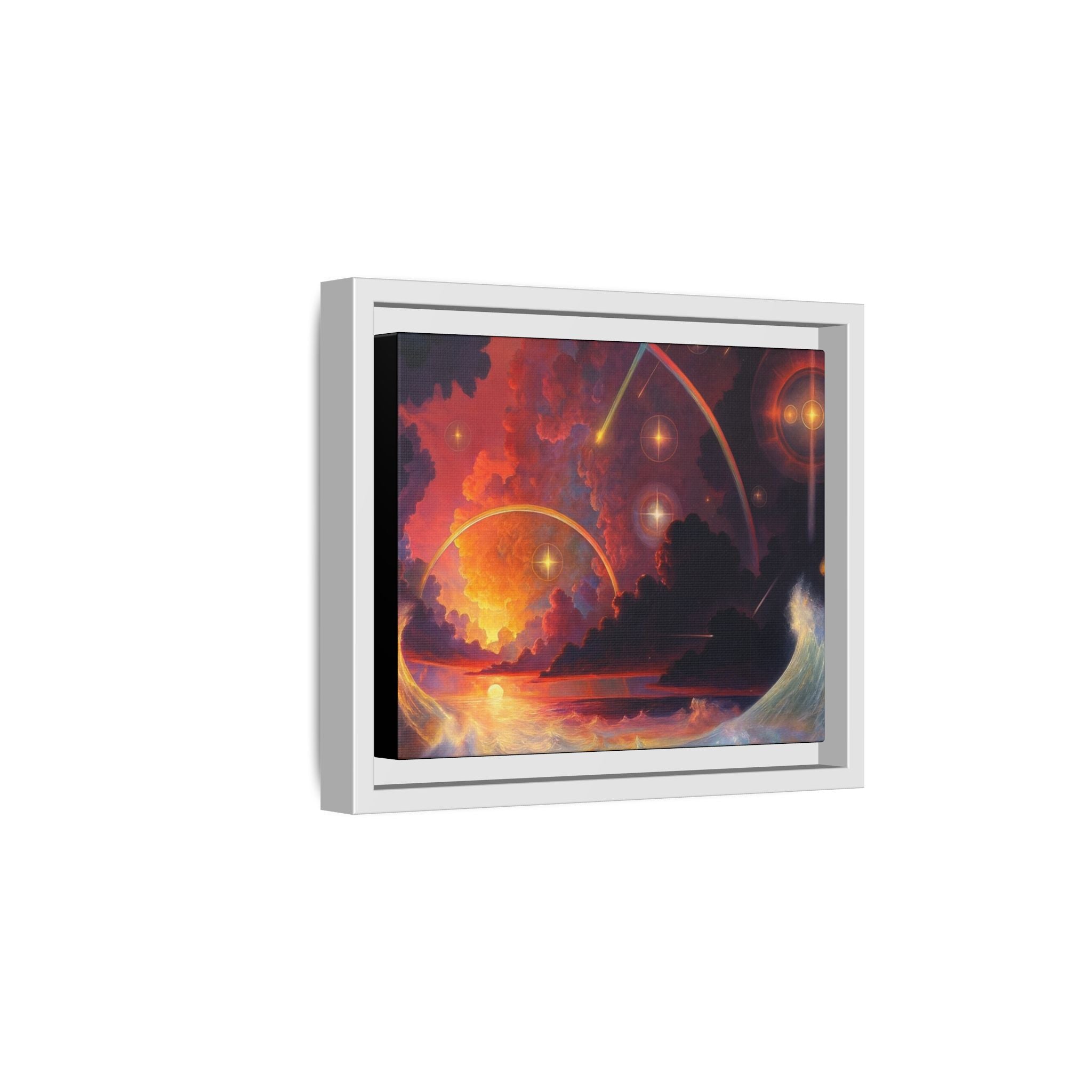 "Celestial Tides" – Framed Canvas Print