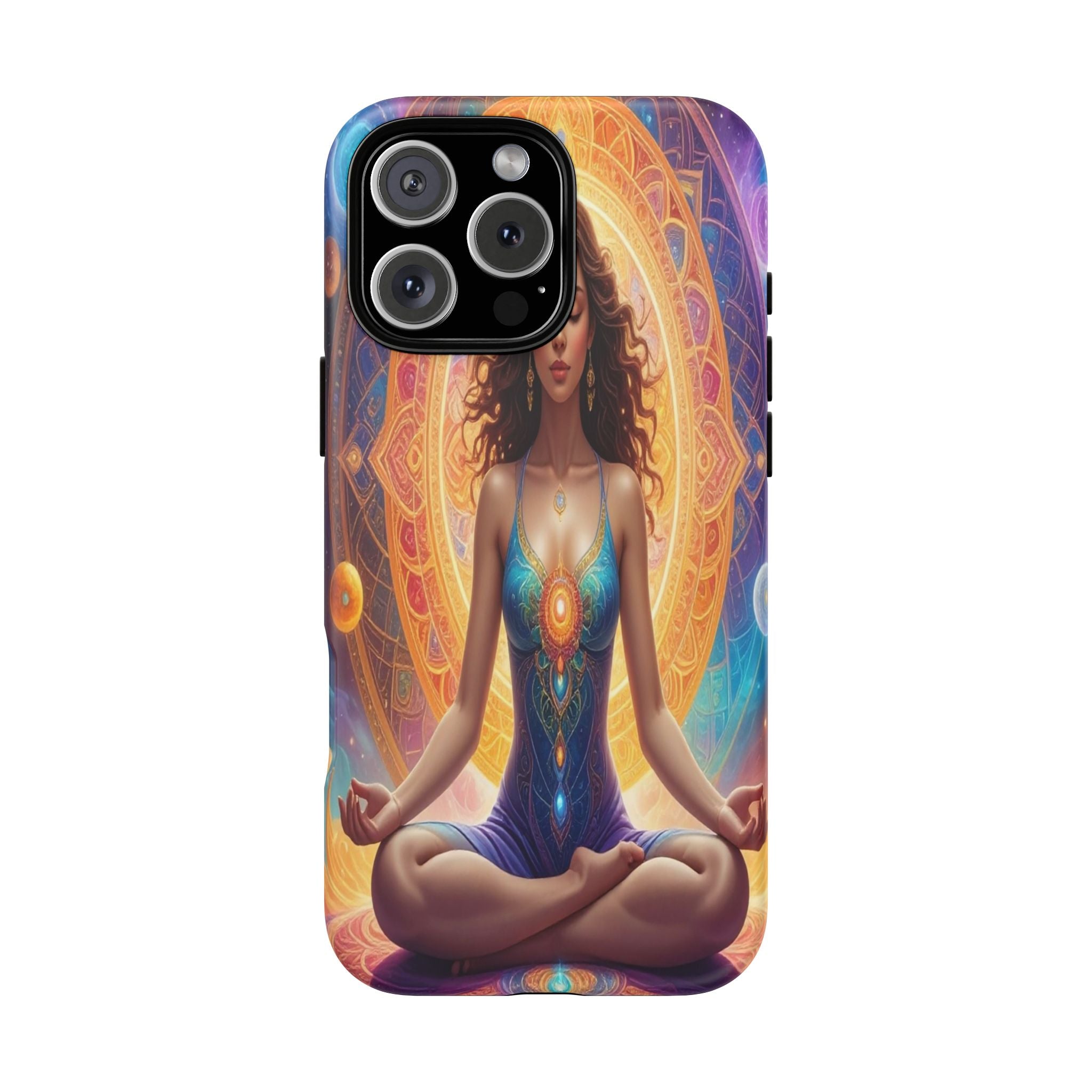 Cosmic Awakening: Spiritual Meditation Mandala, Celestial Energy Visualization - L’Art Suprême Phone Case