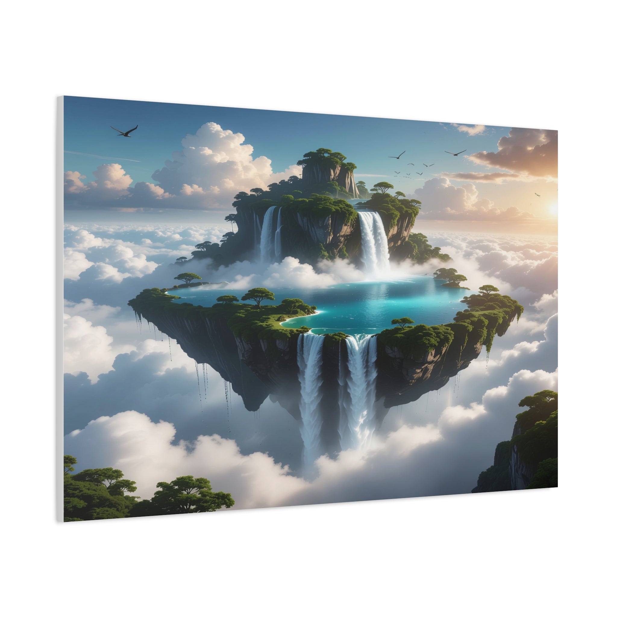 Celestial Archipelago: Floating Worlds of Mist and Stone, Digital Fantasy Landscape - L’Art Suprême Canvas