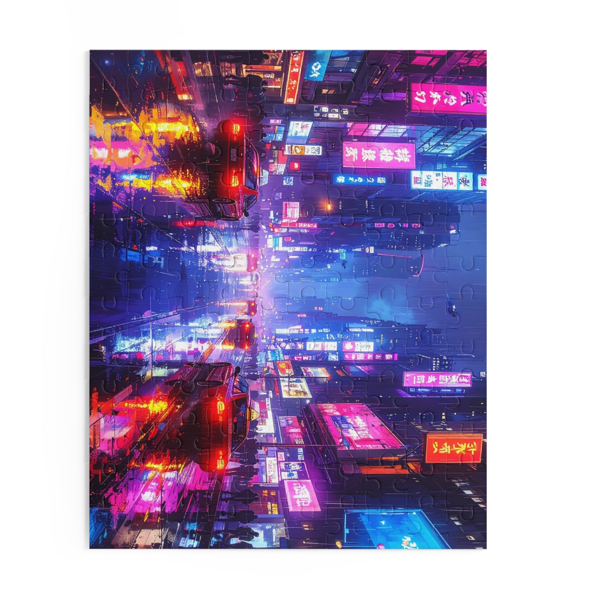 Neon Nocturne: Cyberpunk Cityscape, Digital Urban Dreamscape -  L'Art Puzzle