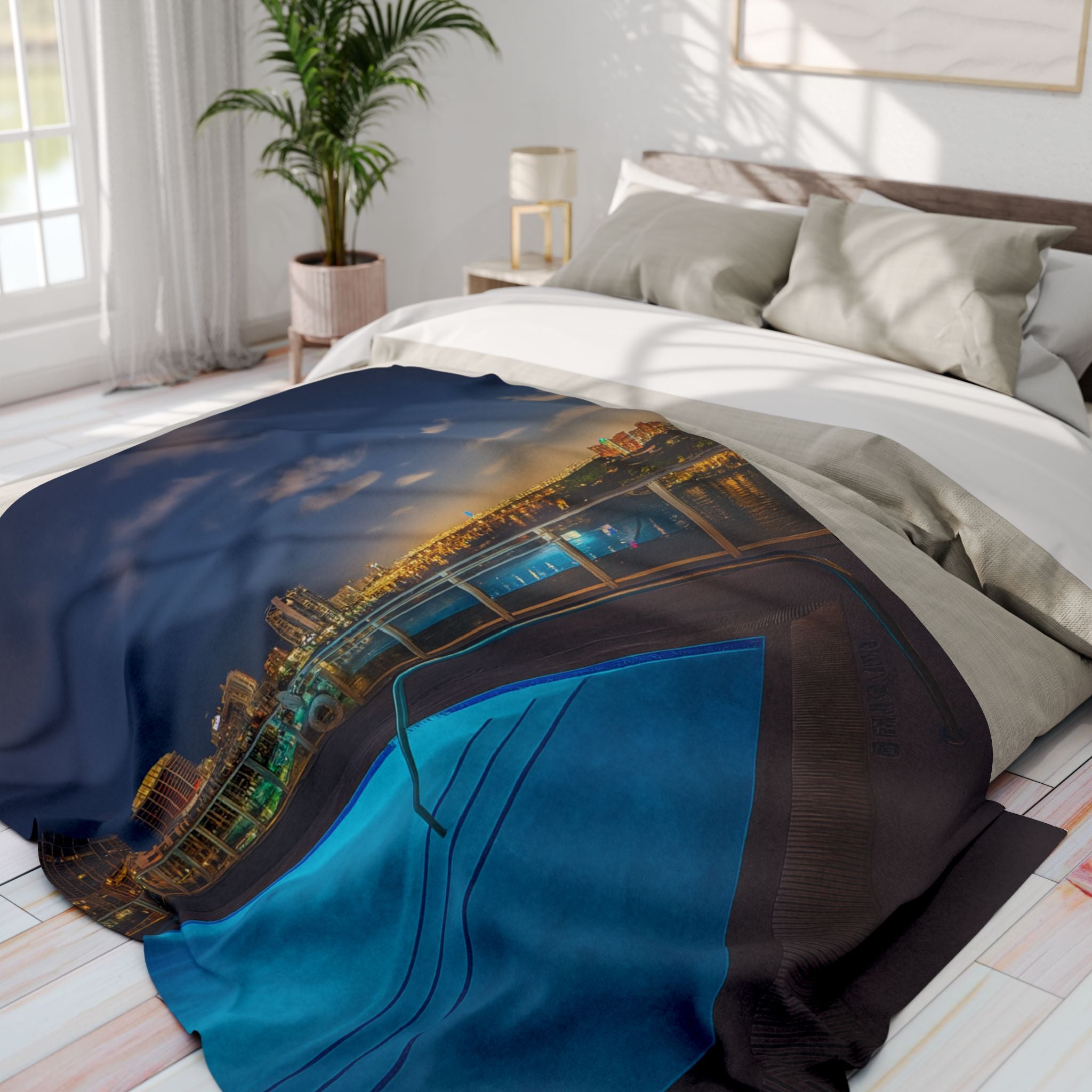 “Skyline Reflections” - Printed Fleece Blanket