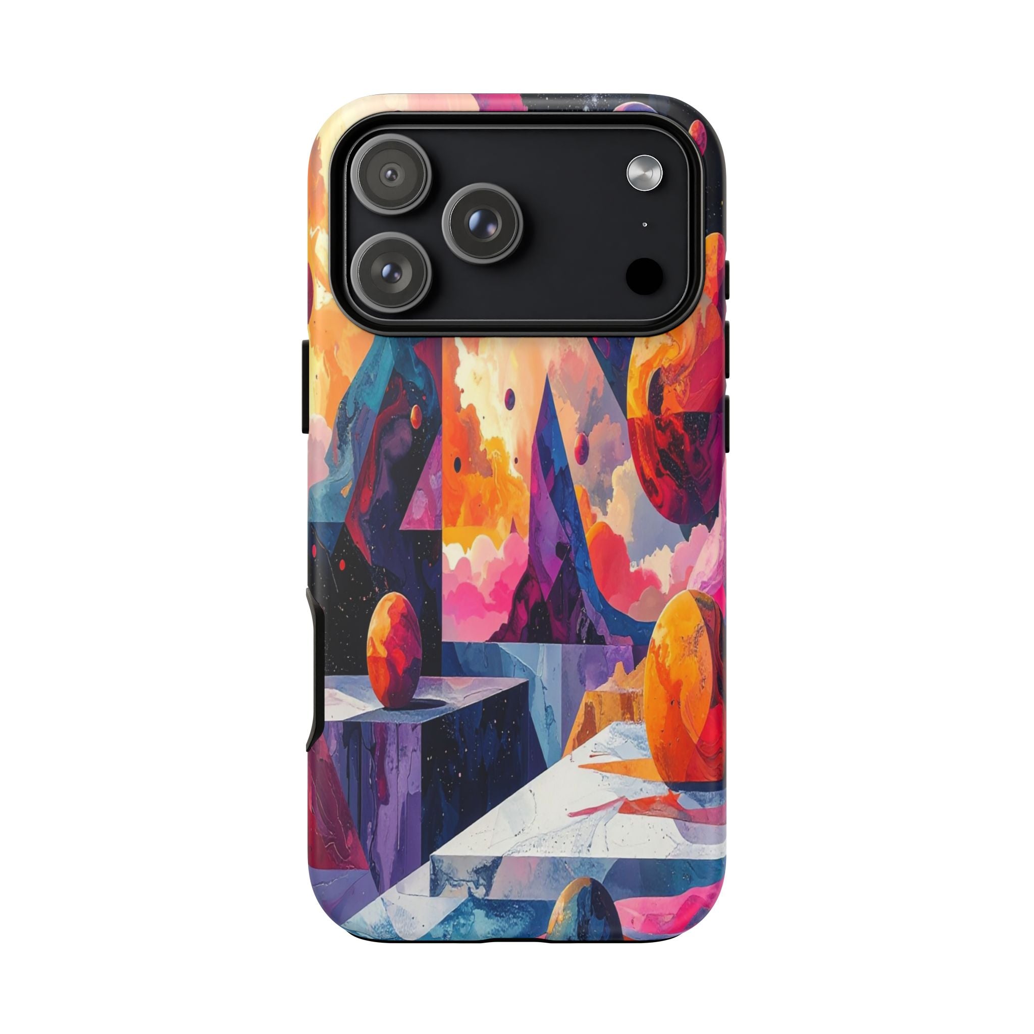 Cosmic Geometrica: Floating Spheres of Abstraction, Digital Dreamscape Dimensions - L’Art Suprême Phone Case