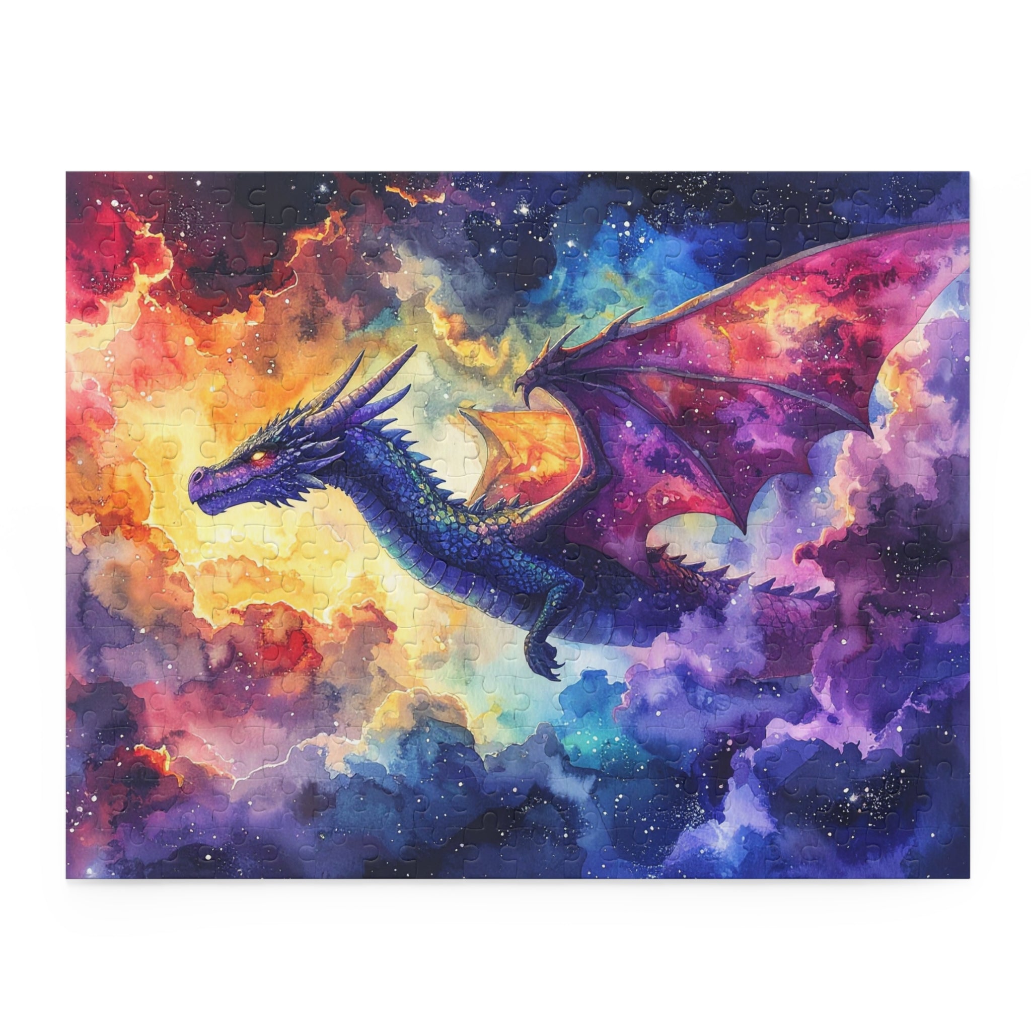 Celestial Dragon Dance: Cosmic Watercolor Fantasy, Nebular Realm Exploration -  L'Art Puzzle