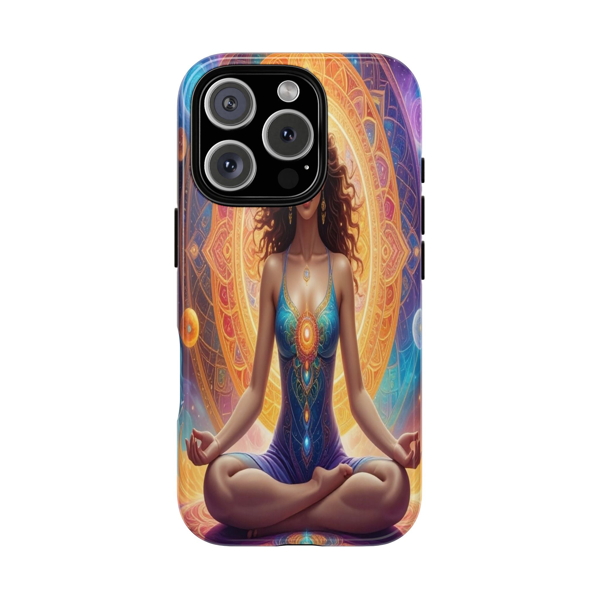 Cosmic Awakening: Spiritual Meditation Mandala, Celestial Energy Visualization - L’Art Suprême Phone Case