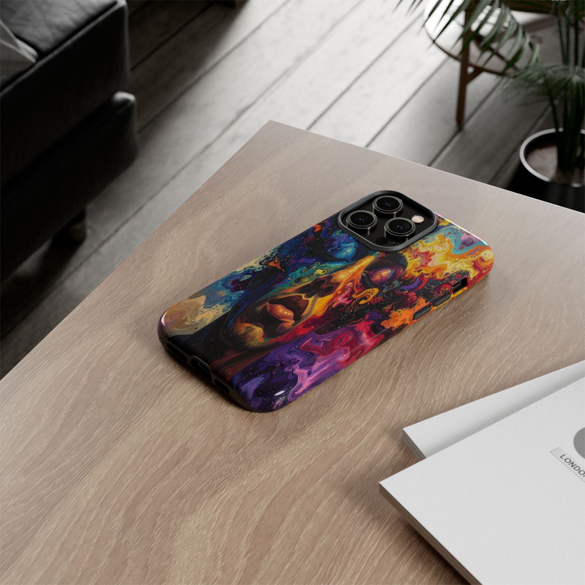 Psyche Unbound: Chromatic Consciousness, Digital Portrait Exploration - L’Art Suprême Phone Case