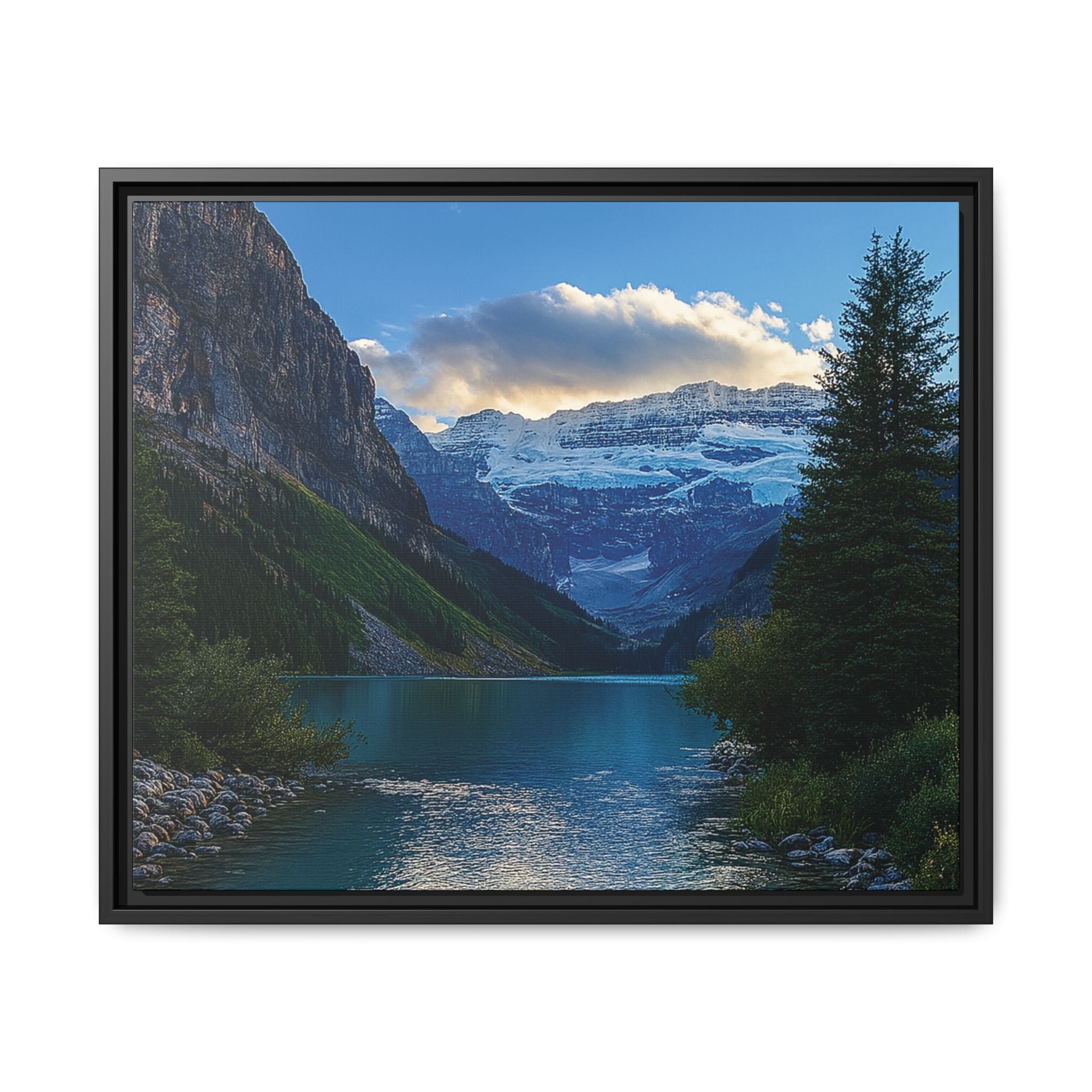 "Glacial Serenity" – Framed Canvas Print