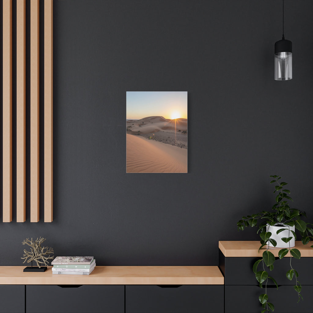 Daybreak in the Desert: Golden Sands at Sunrise, Arid Landscape Panorama - L’Art Suprême Canvas