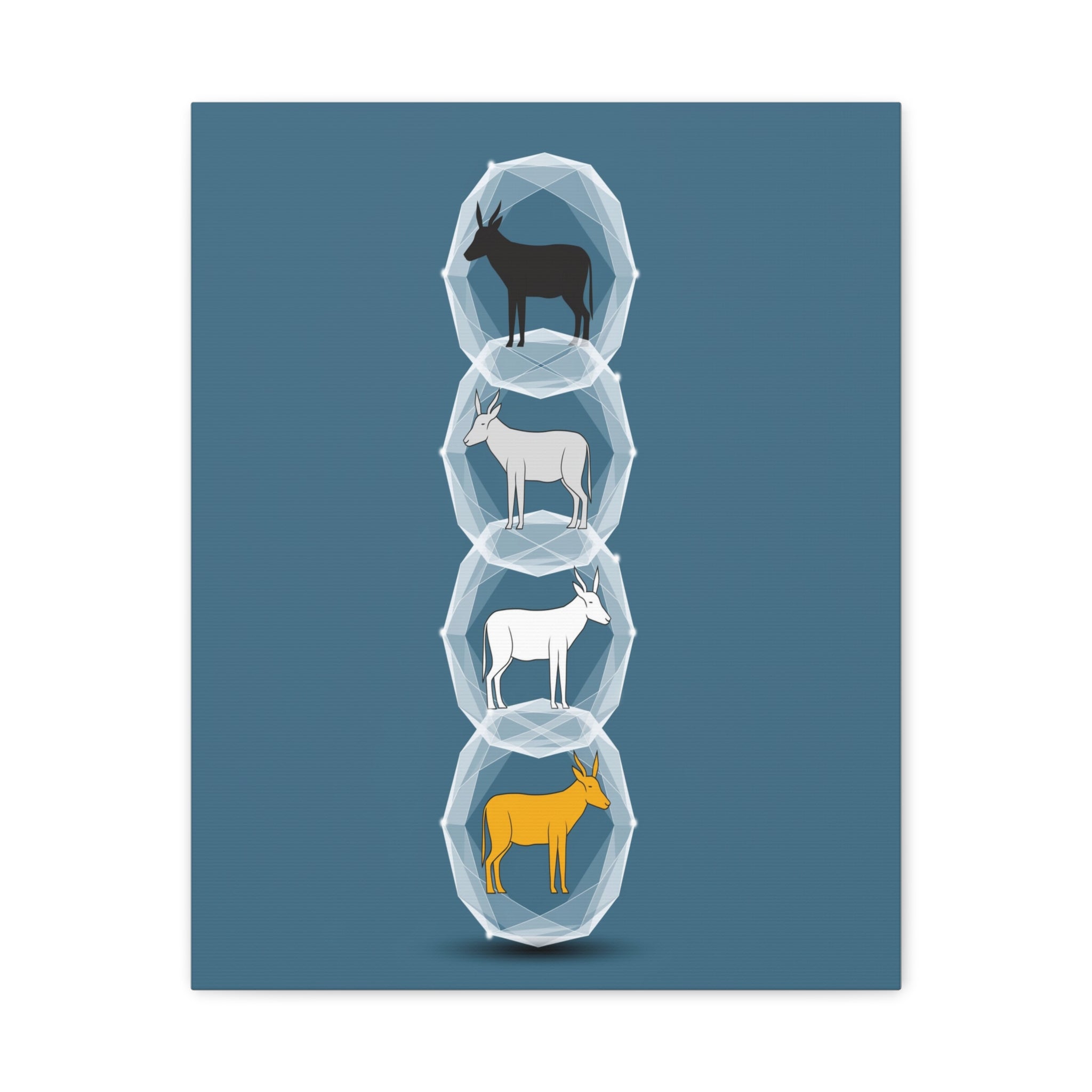 Encapsulated Ascent: Geometric Animal Silhouettes, Minimal Vertical Progression - L’Art Suprême Canvas