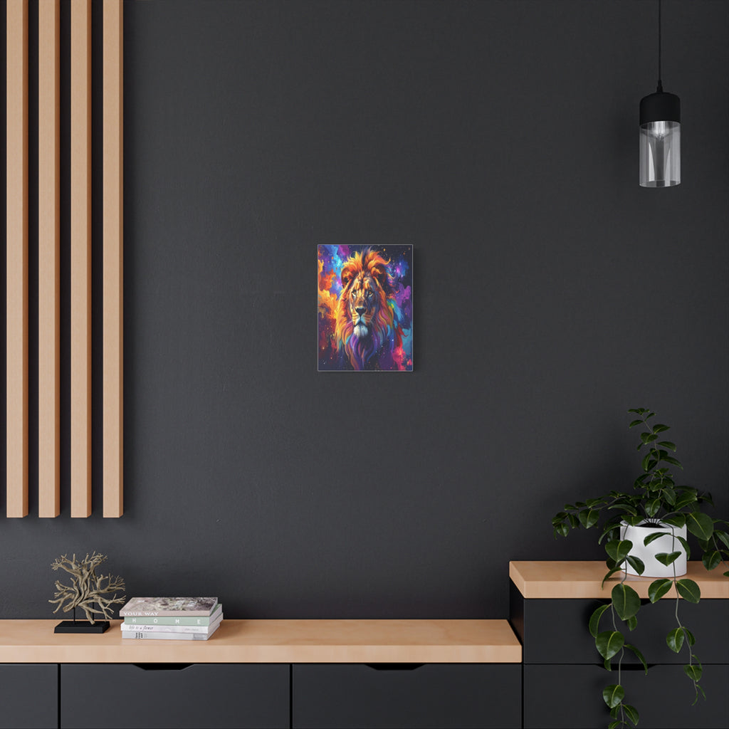 Cosmic Mane: Celestial Lion Portrait, Digital Cosmic Artwork - L’Art Suprême Canvas
