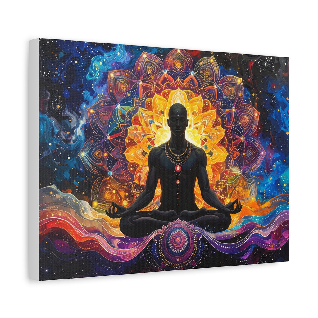 Cosmic Meditation: Spiritual Awakening through Mandala Art, Transcendent Chakra Visualization - L’Art Suprême Canvas