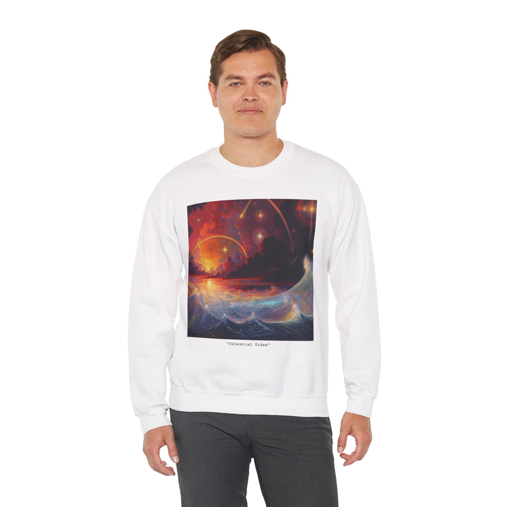 "Celestial Tides" – Cosmic Calm Crewneck