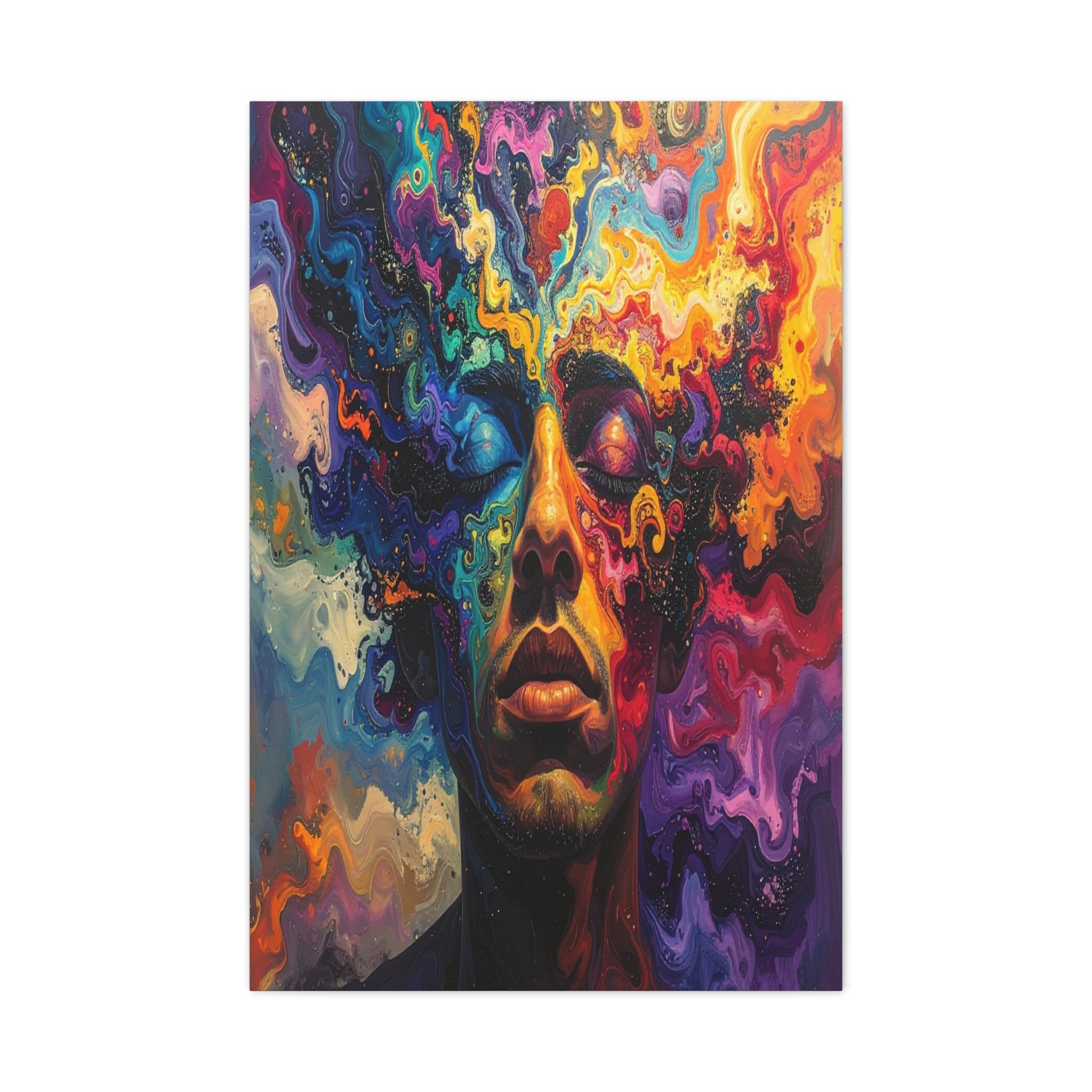 Consciousness Unfolding: Psychedelic Inner Landscape, Fluid Abstract Meditation - L’Art Suprême Canvas