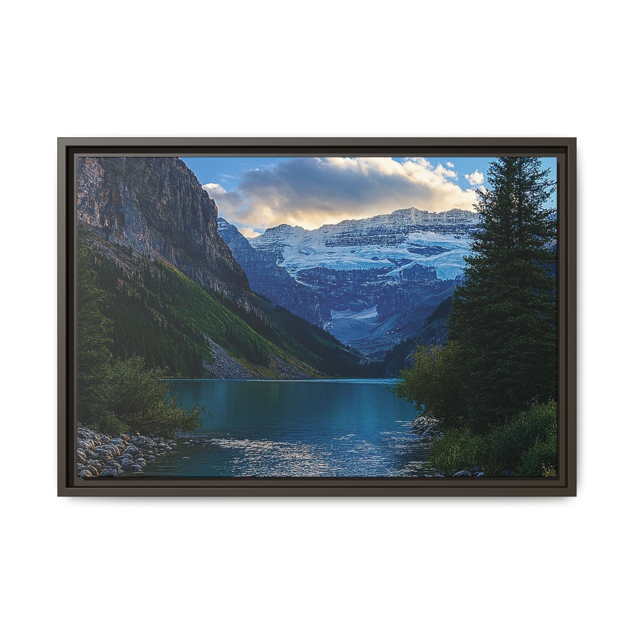 "Glacial Serenity" – Framed Canvas Print