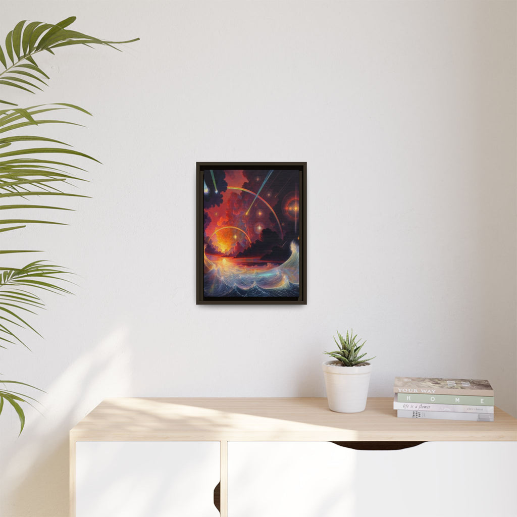 "Celestial Tides" – Framed Canvas Print