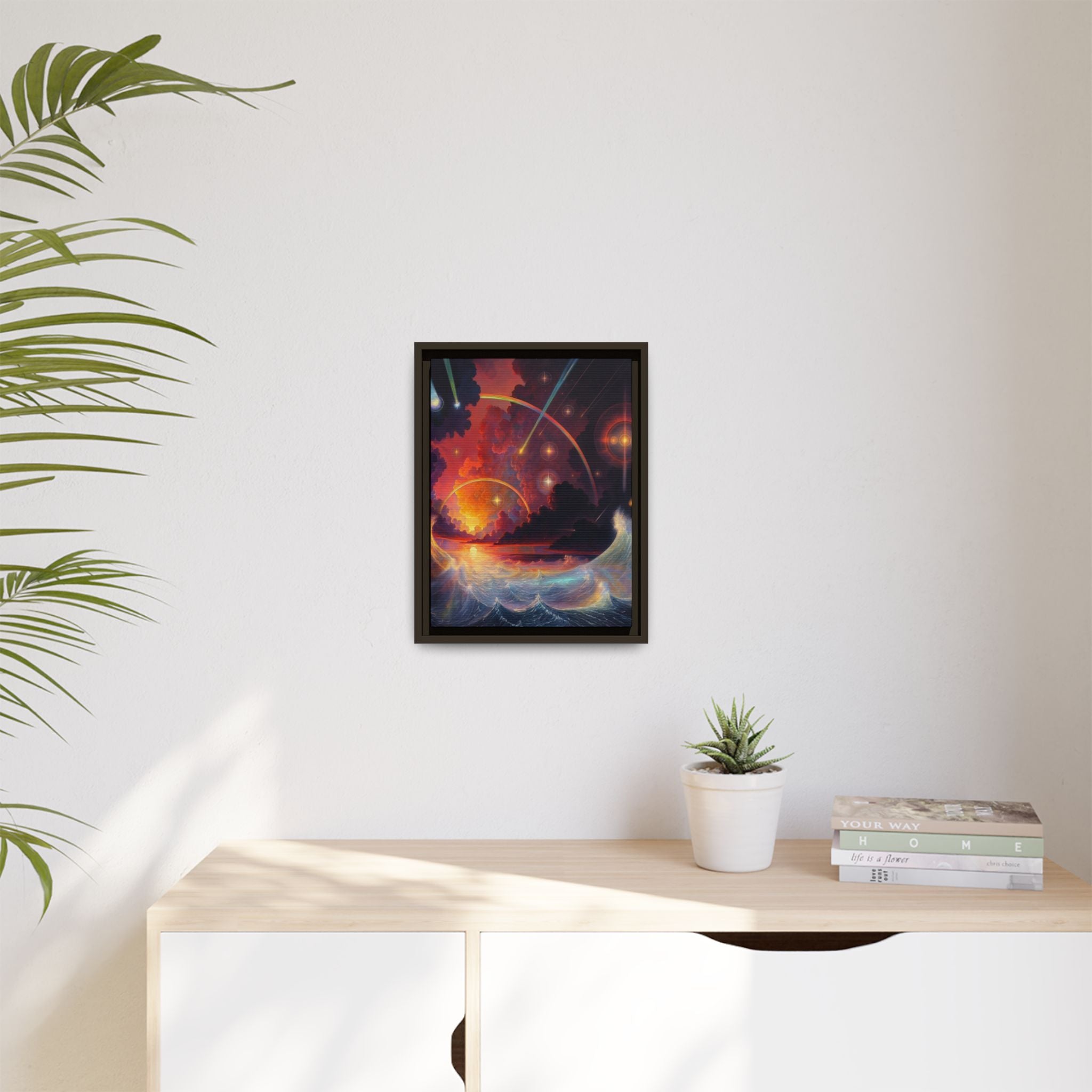 "Celestial Tides" – Framed Canvas Print