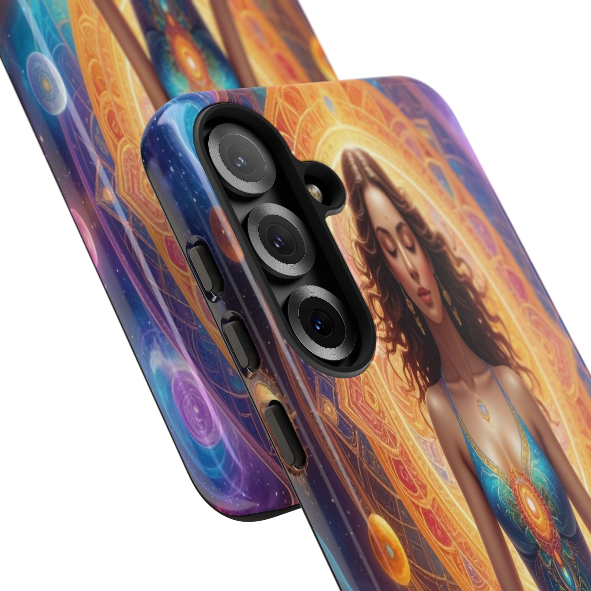 Cosmic Awakening: Spiritual Meditation Mandala, Celestial Energy Visualization - L’Art Suprême Phone Case