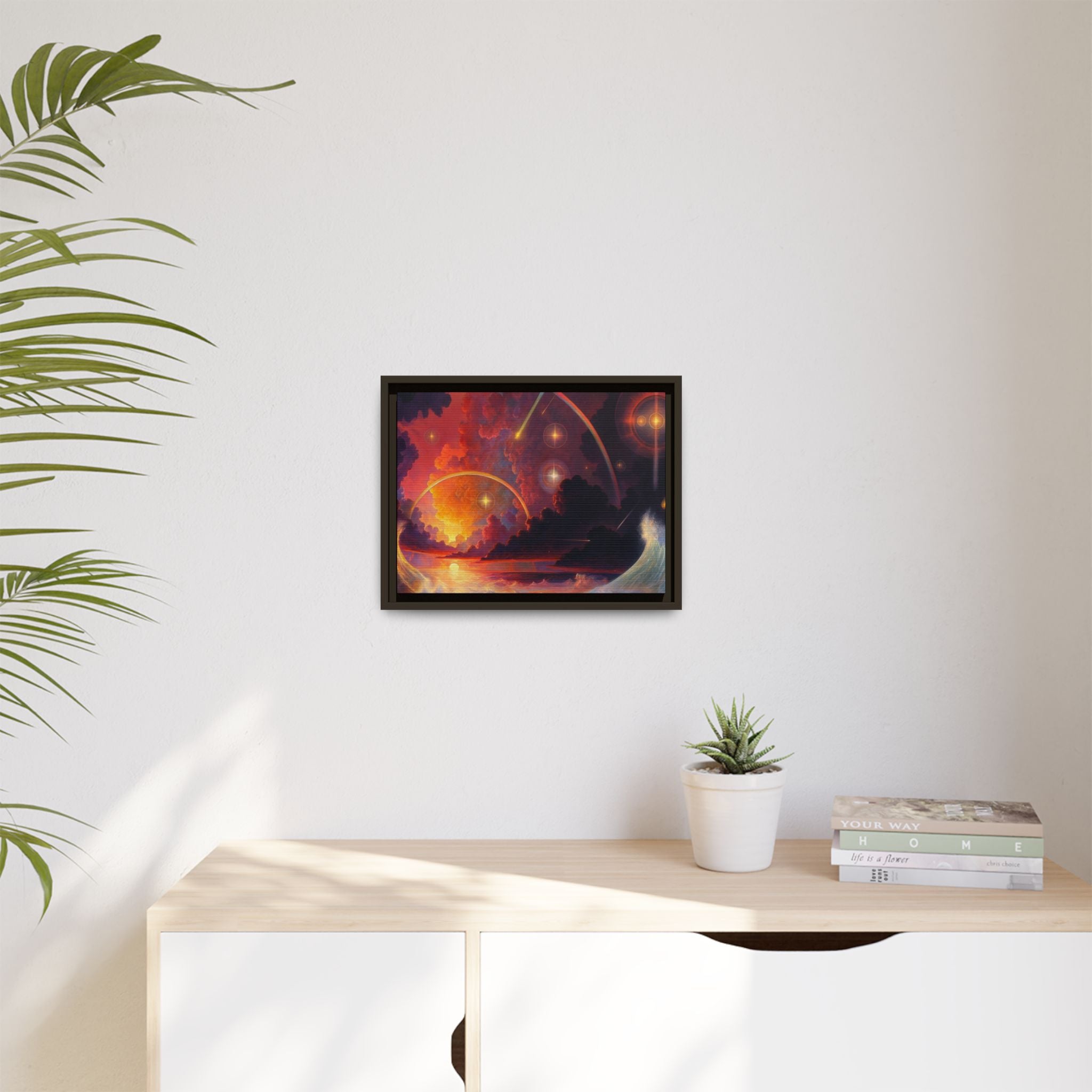 "Celestial Tides" – Framed Canvas Print