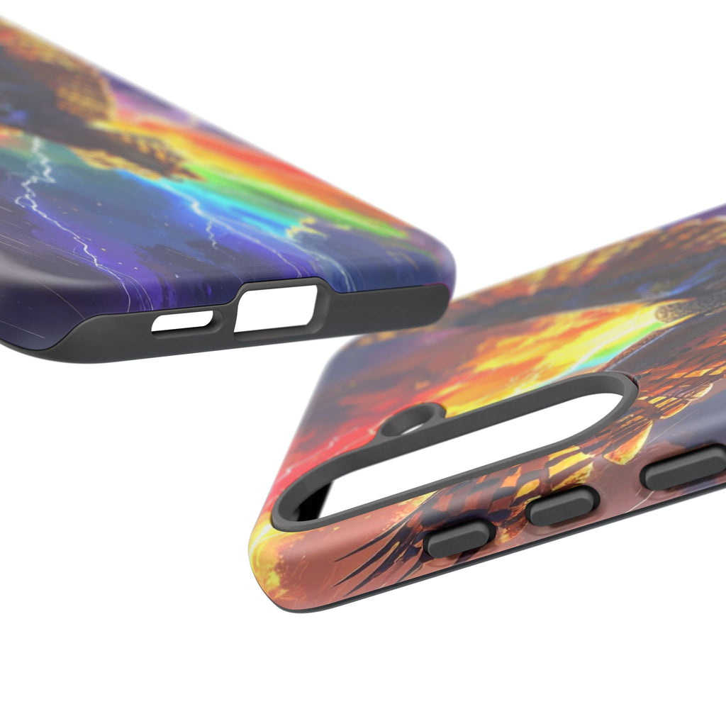 Thunderwing: Ethereal Owl in Electric Storm, Digital Fantasy Artwork - L’Art Suprême Phone Case