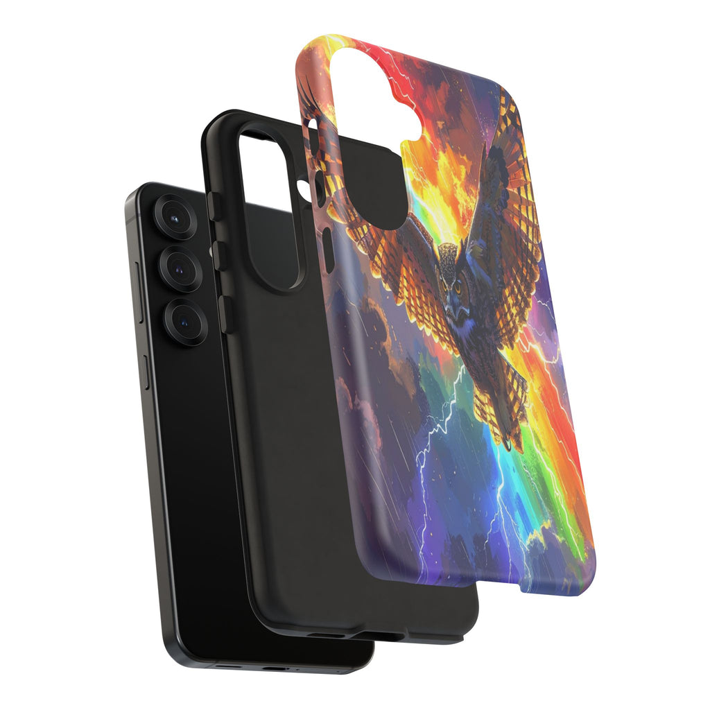 Thunderwing: Ethereal Owl in Electric Storm, Digital Fantasy Artwork - L’Art Suprême Phone Case