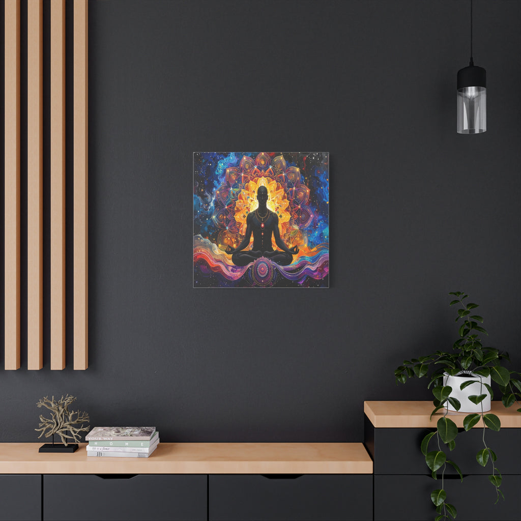Cosmic Meditation: Spiritual Awakening through Mandala Art, Transcendent Chakra Visualization - L’Art Suprême Canvas