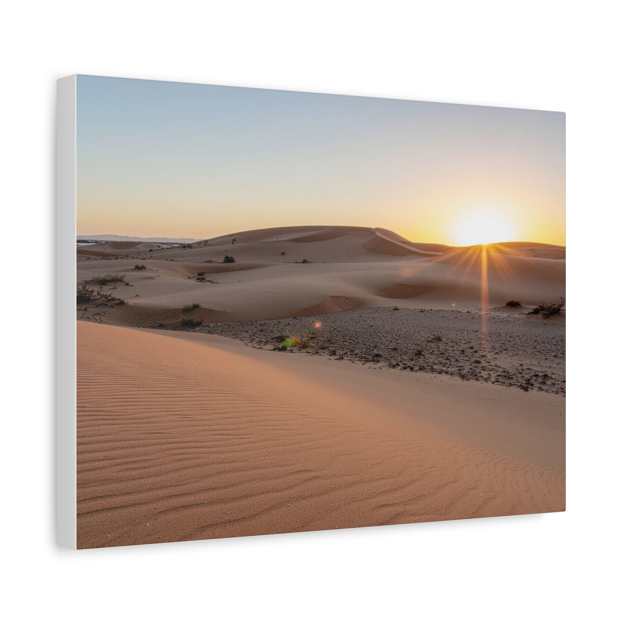 Daybreak in the Desert: Golden Sands at Sunrise, Arid Landscape Panorama - L’Art Suprême Canvas