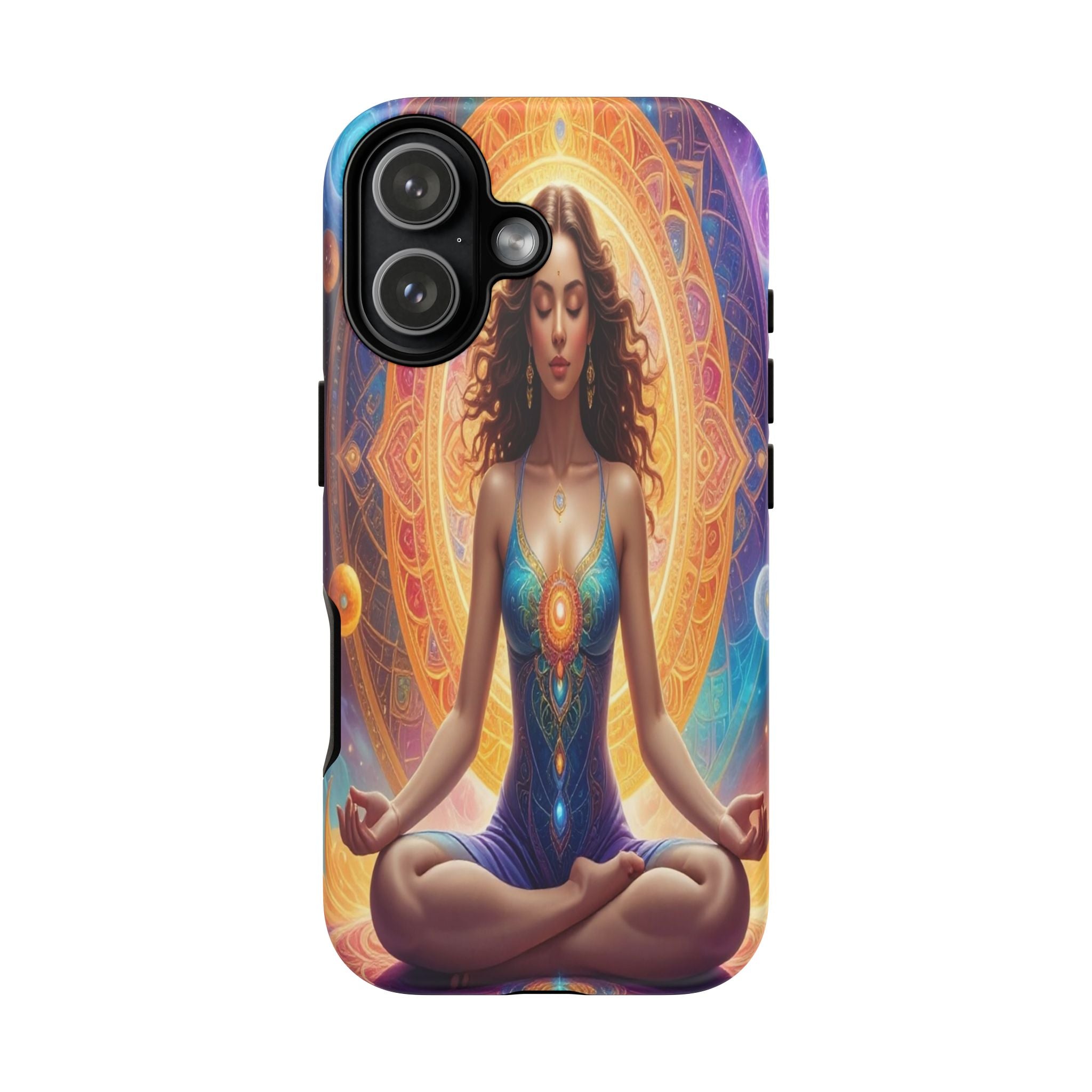 Cosmic Awakening: Spiritual Meditation Mandala, Celestial Energy Visualization - L’Art Suprême Phone Case