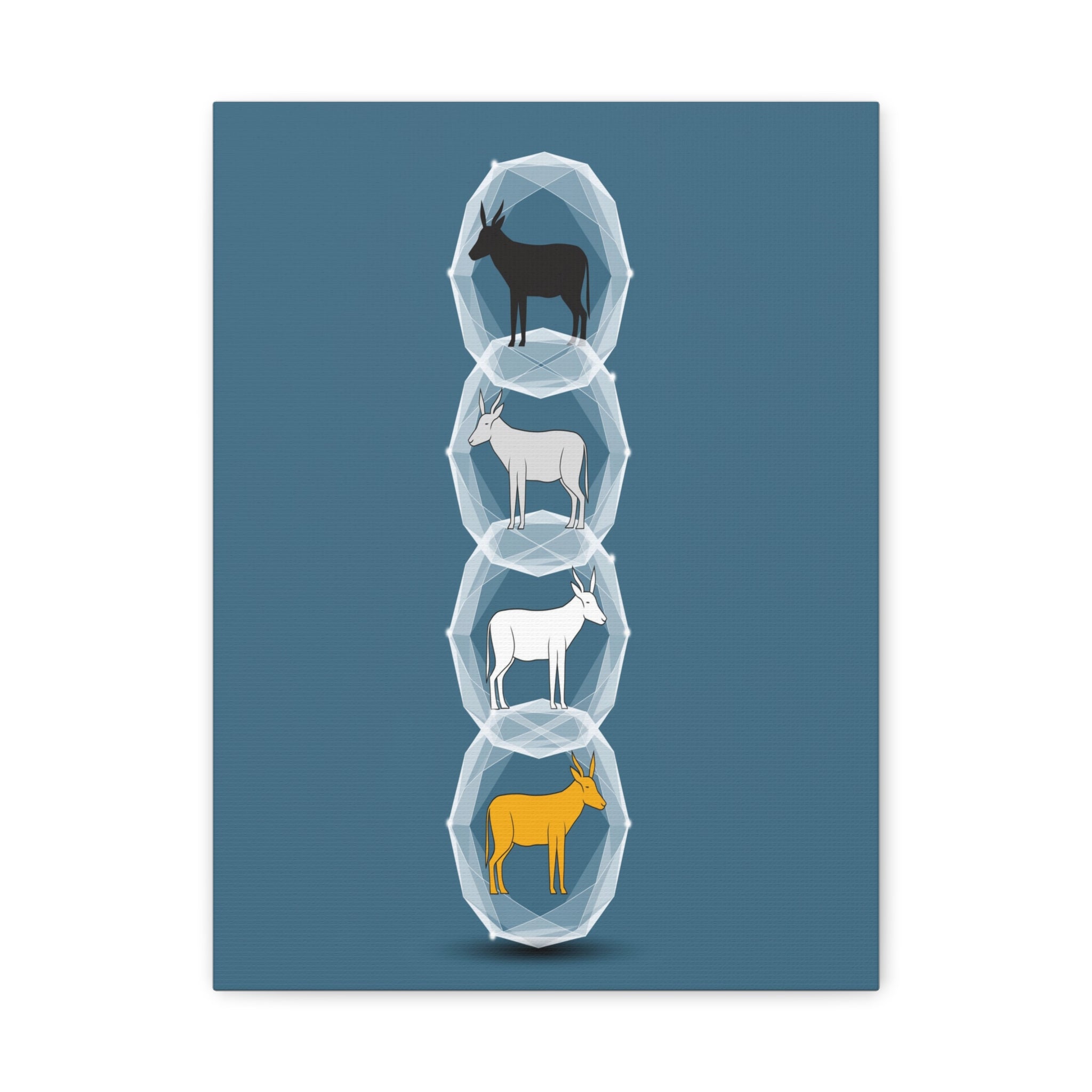 Encapsulated Ascent: Geometric Animal Silhouettes, Minimal Vertical Progression - L’Art Suprême Canvas