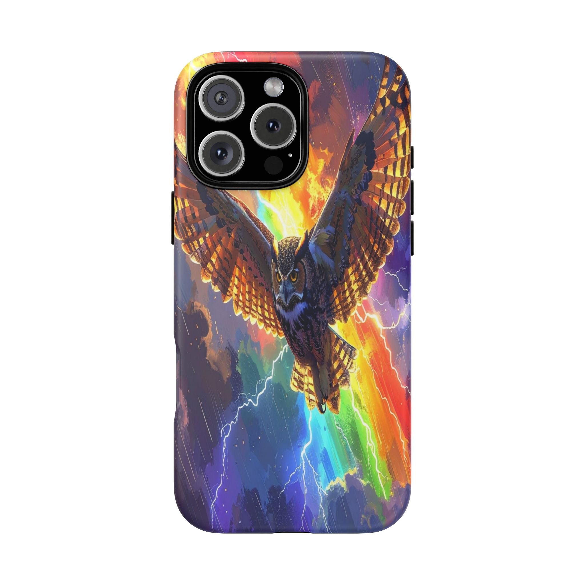 Thunderwing: Ethereal Owl in Electric Storm, Digital Fantasy Artwork - L’Art Suprême Phone Case
