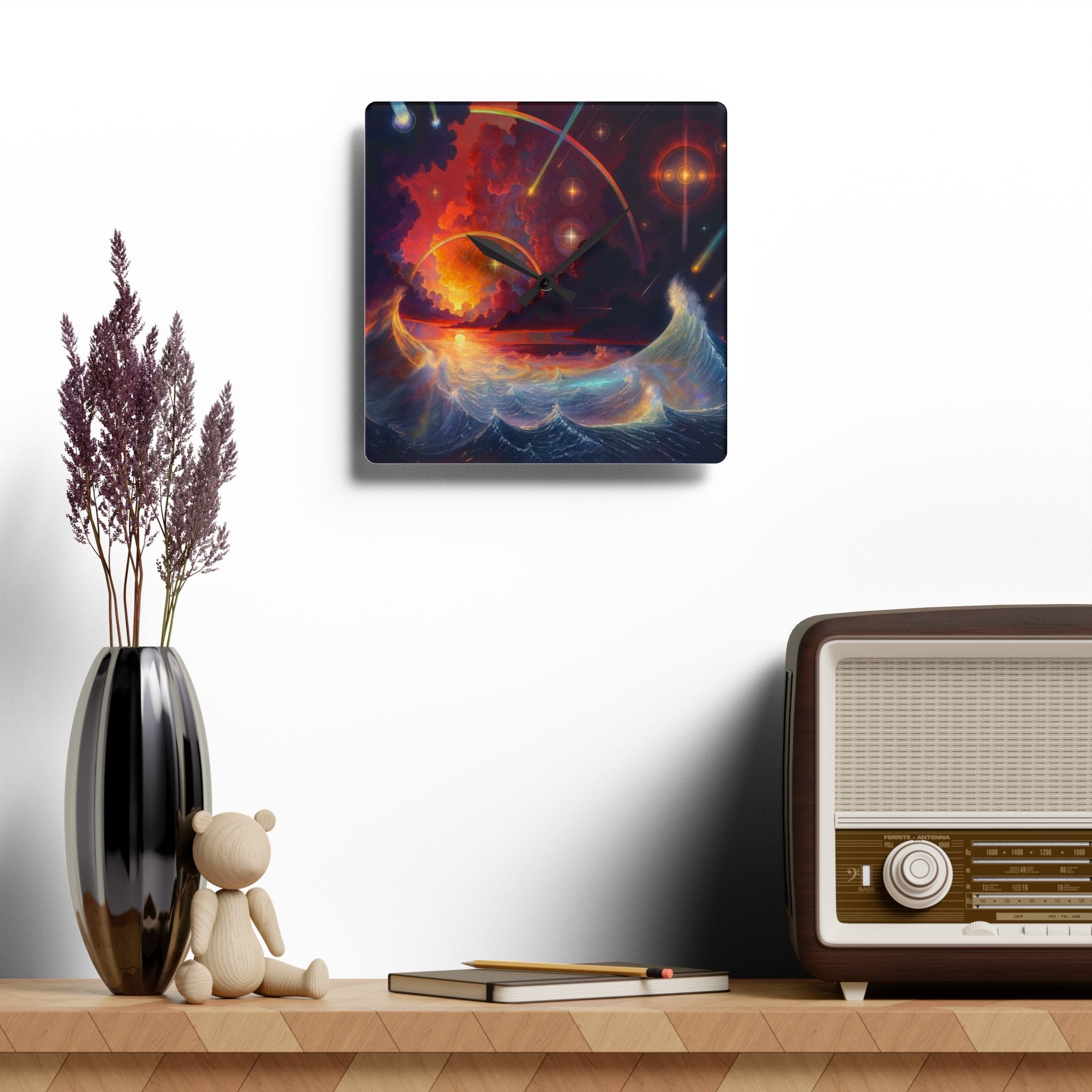 "Celestial Tides" – Acrylic Wall Clock