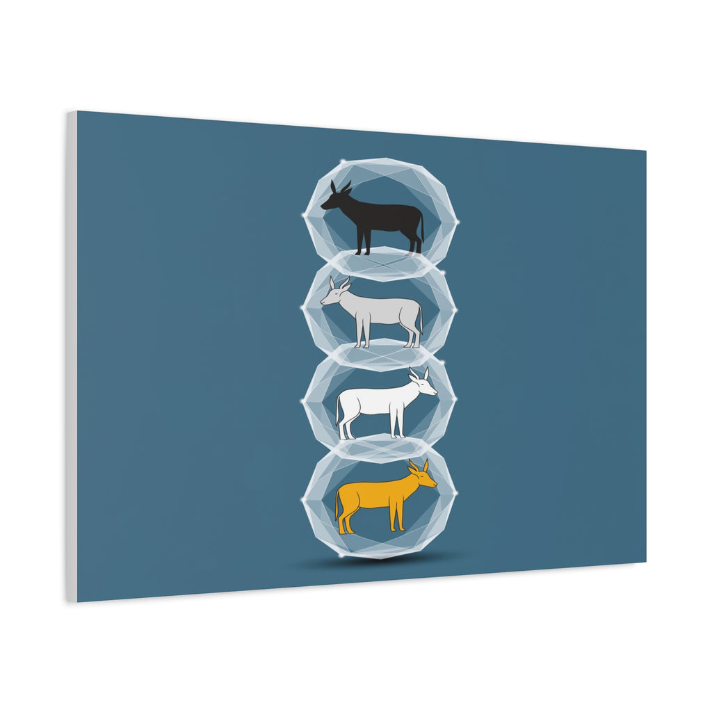 Encapsulated Ascent: Geometric Animal Silhouettes, Minimal Vertical Progression - L’Art Suprême Canvas