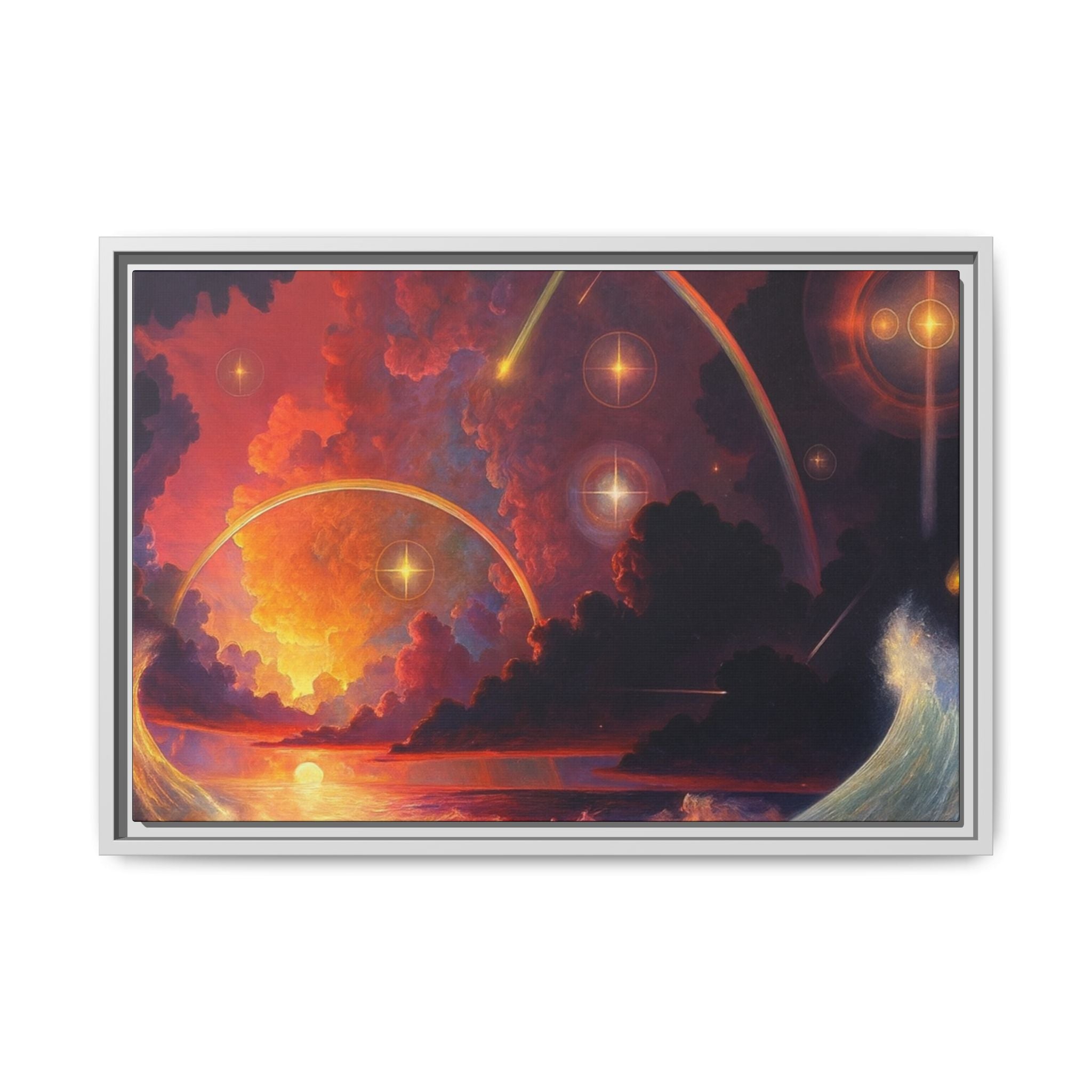 "Celestial Tides" – Framed Canvas Print
