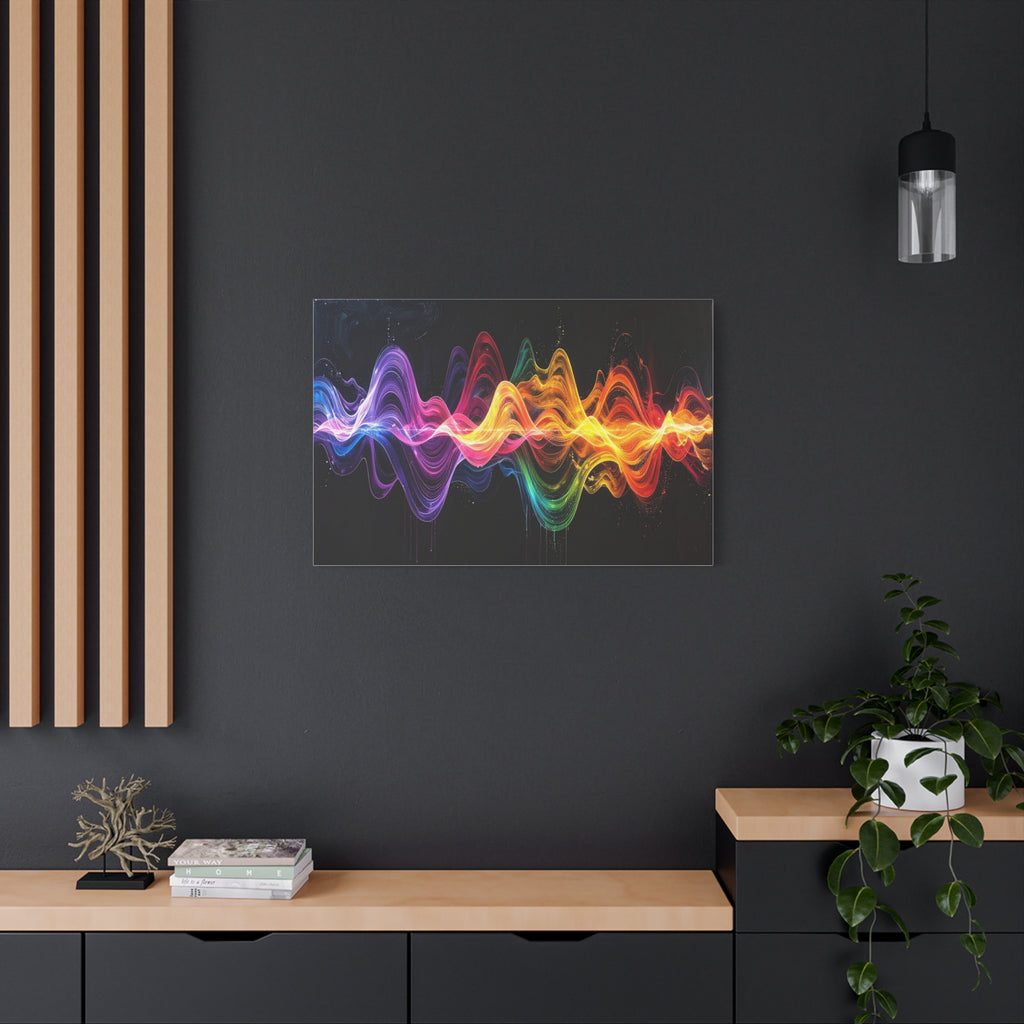 Sonic Spectrum: Digital Sound Wave Visualization, Color Gradient Artwork - L’Art Suprême Canvas