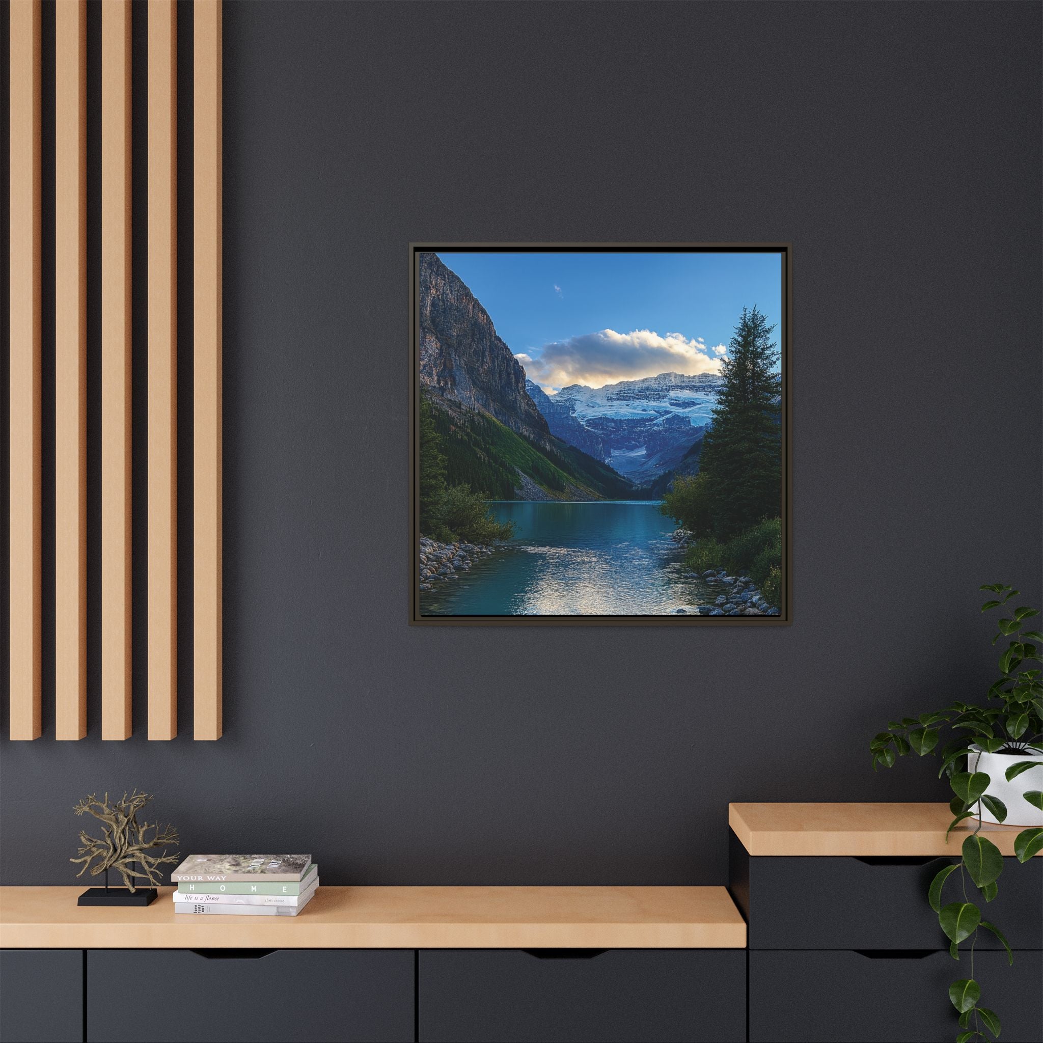 "Glacial Serenity" – Framed Canvas Print
